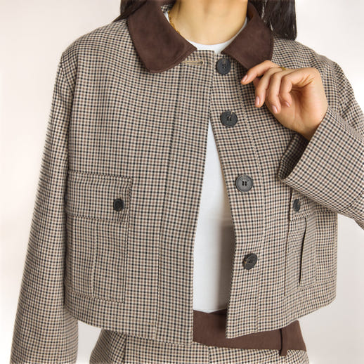 Houndstooth Jacket - Brun alternate