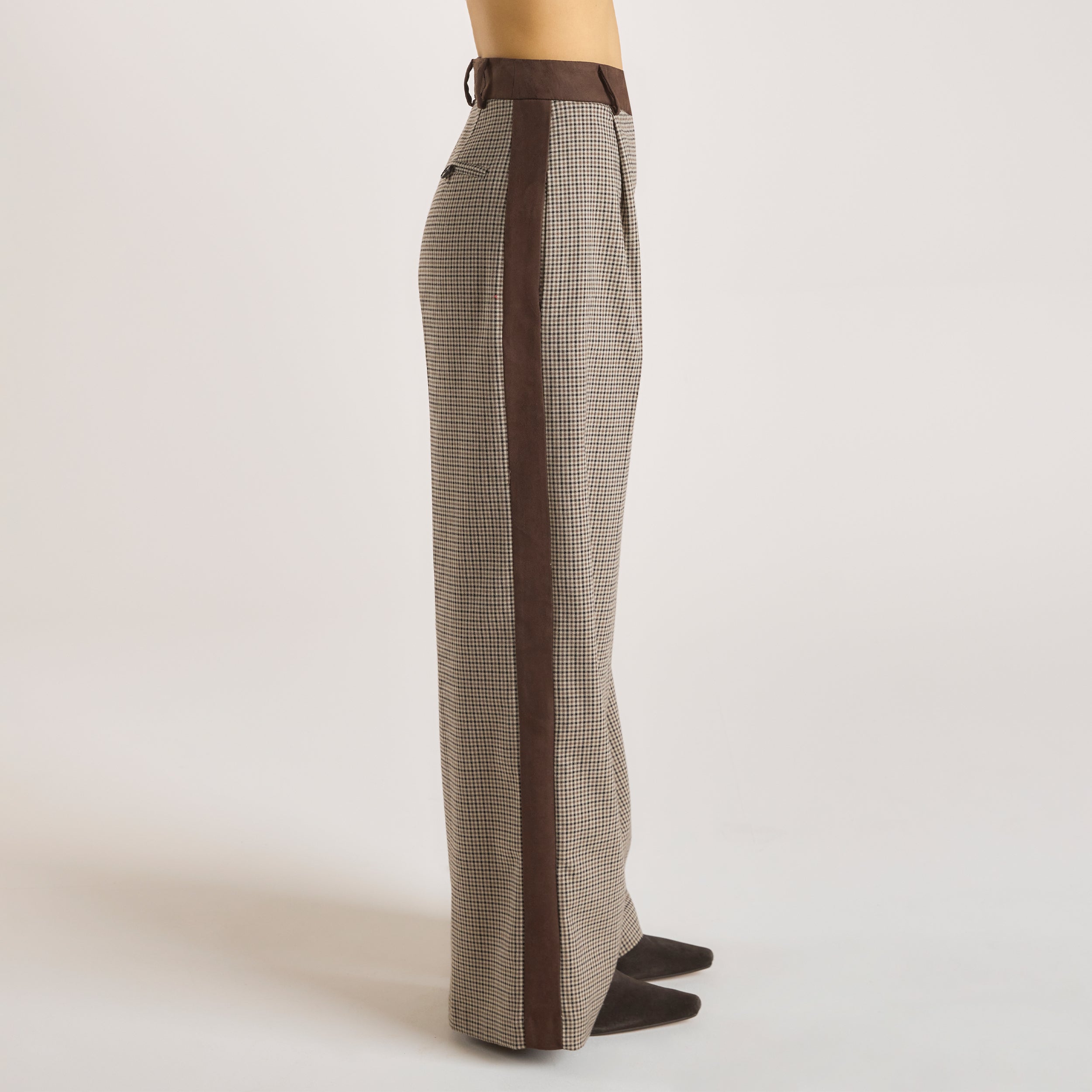 Houndstooth Byxor | Houndstooth Byxor - Brun