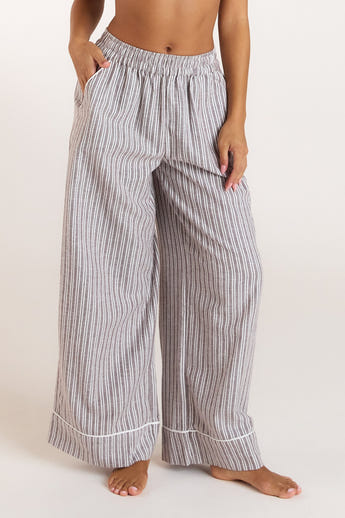 Stripe Pyjamabyxor - Choklad