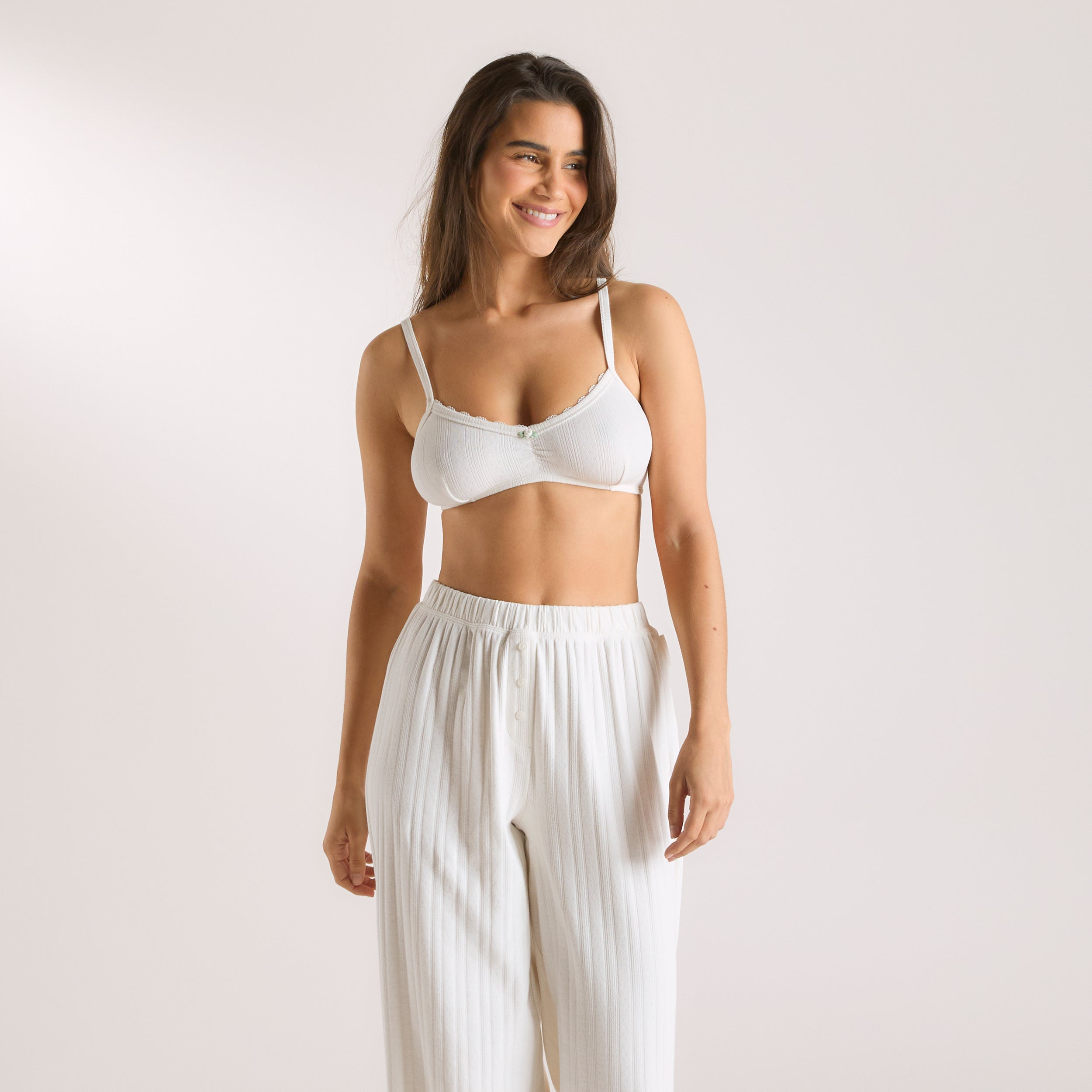 Pointelle Bralette | Pointelle Bralette - Krämfärgad