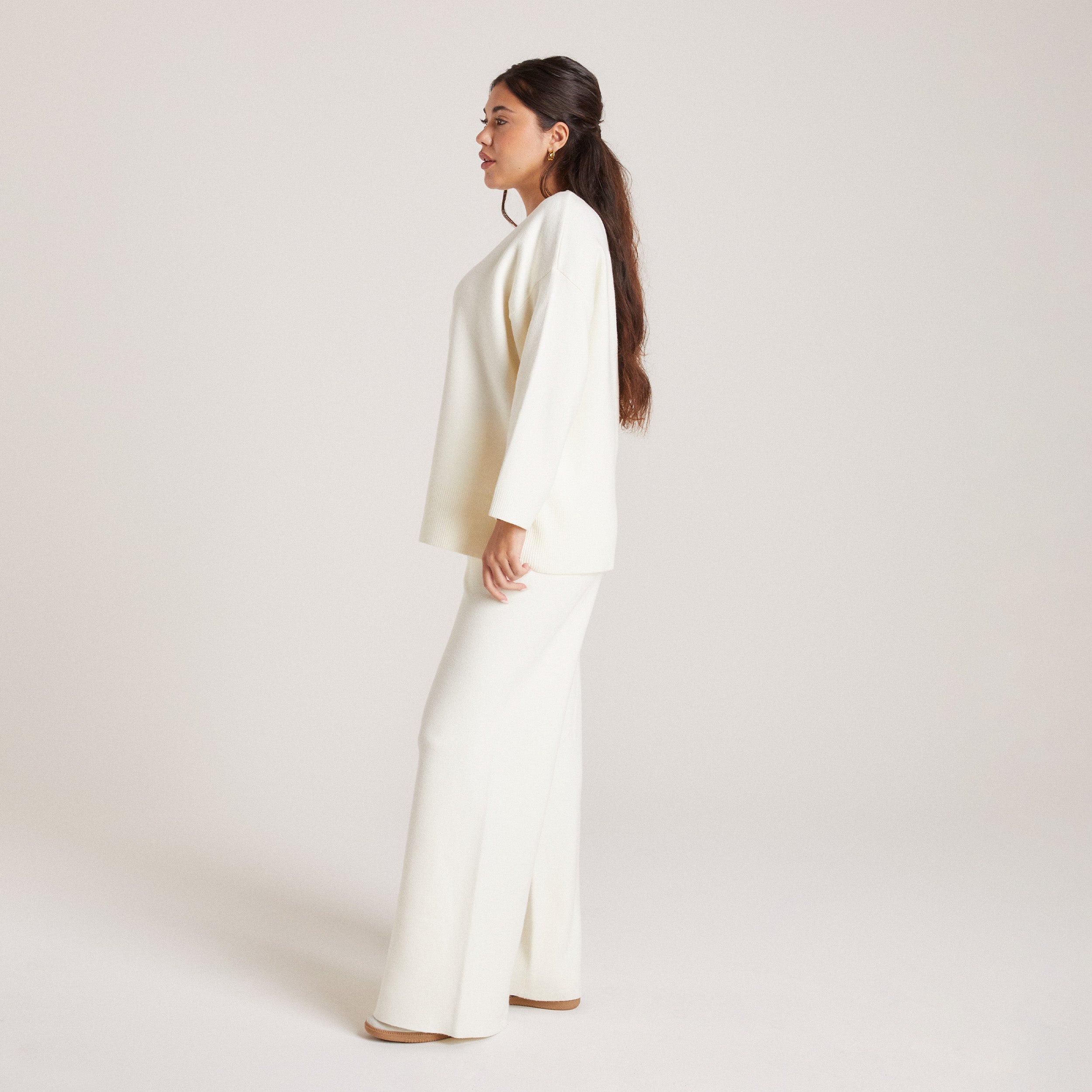 Stickade Byxor | Knitted Trousers - Creme