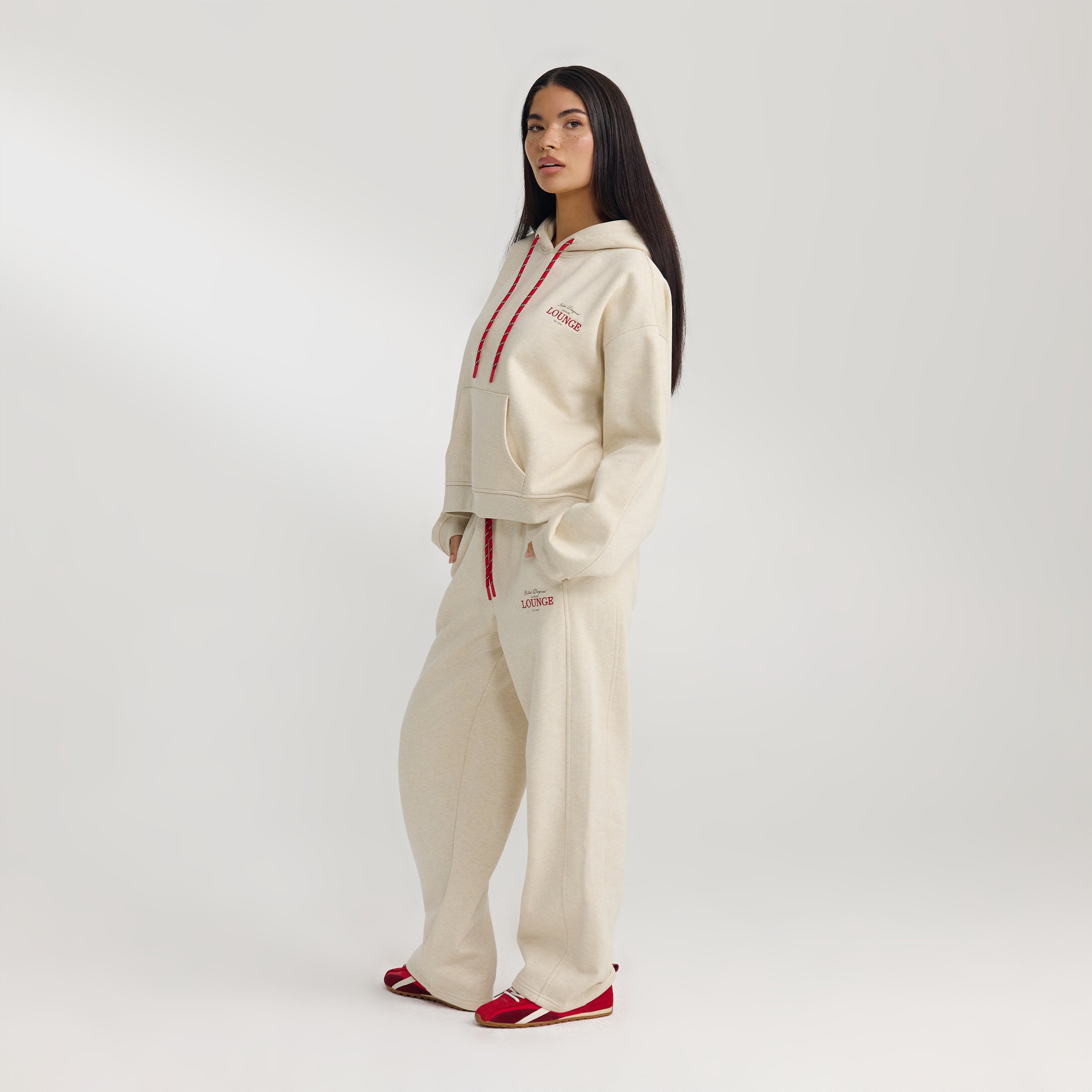 Oversized Huvtröja | Oversized Huvtröja - Havrefärgad Marl