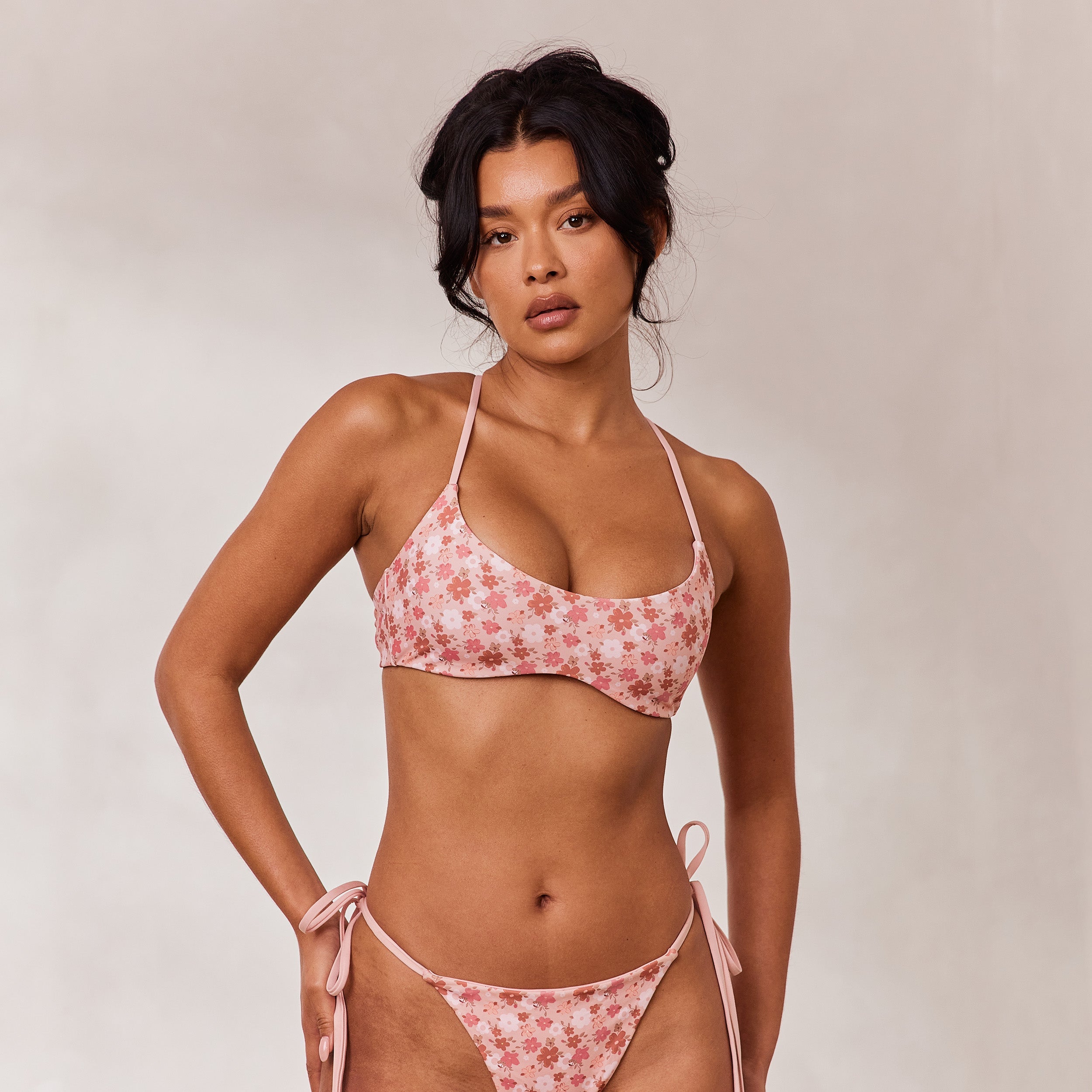 Vändbar Bralette Bikinitopp | Vändbar Bralette Bikinitopp - Rosa/Blommig