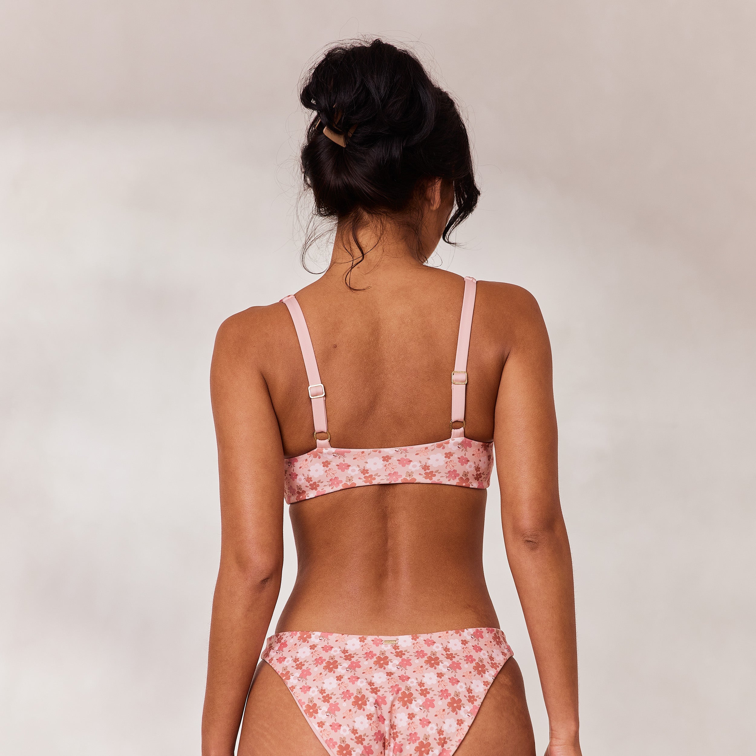 Vändbar Plunge Bikinitopp | Vändbar Plunge Bikinitopp - Rosa/Blommig