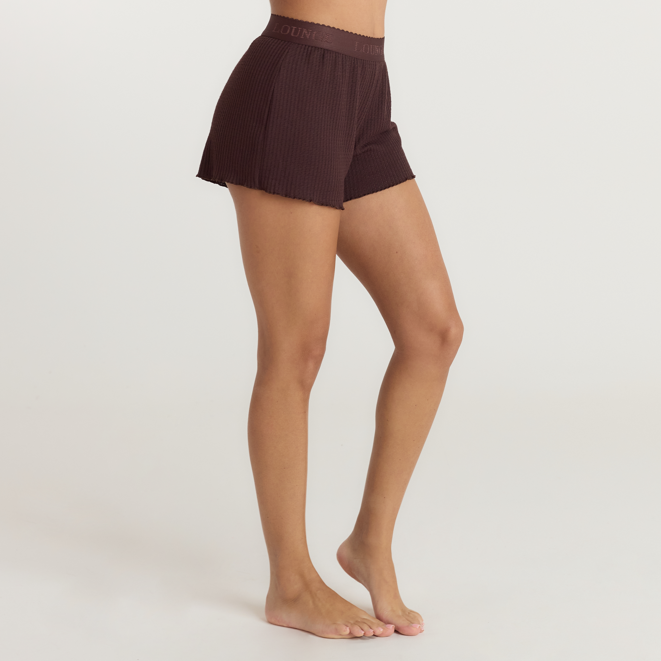 Soft Waffle Pyjama-Shorts | Soft Waffle Pyjama-Shorts - Mörk Choklad