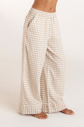 Gingham Pyjamabyxor - Beige