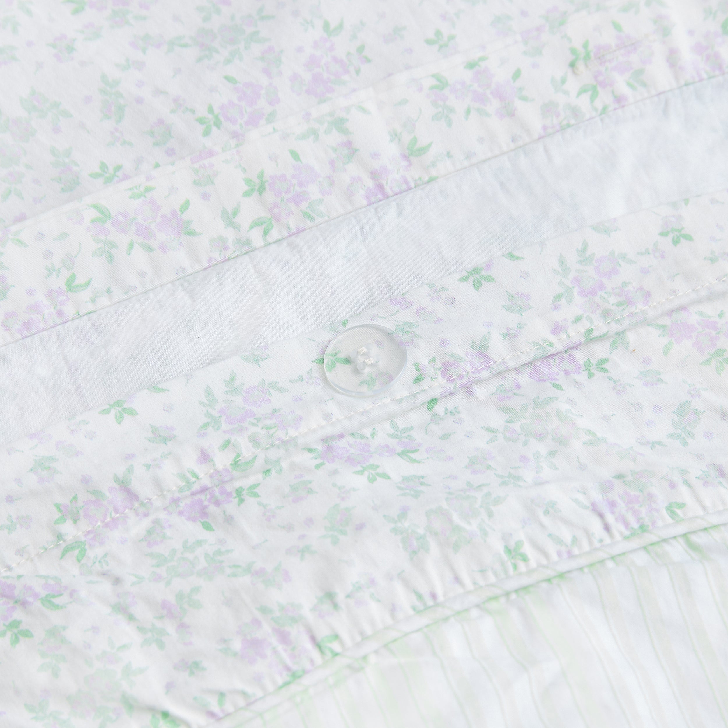 Bloom & Stripe Vändbar Påslakan | Bloom & Stripe Vändbar Påslakan - Salviagrönt Blommönster