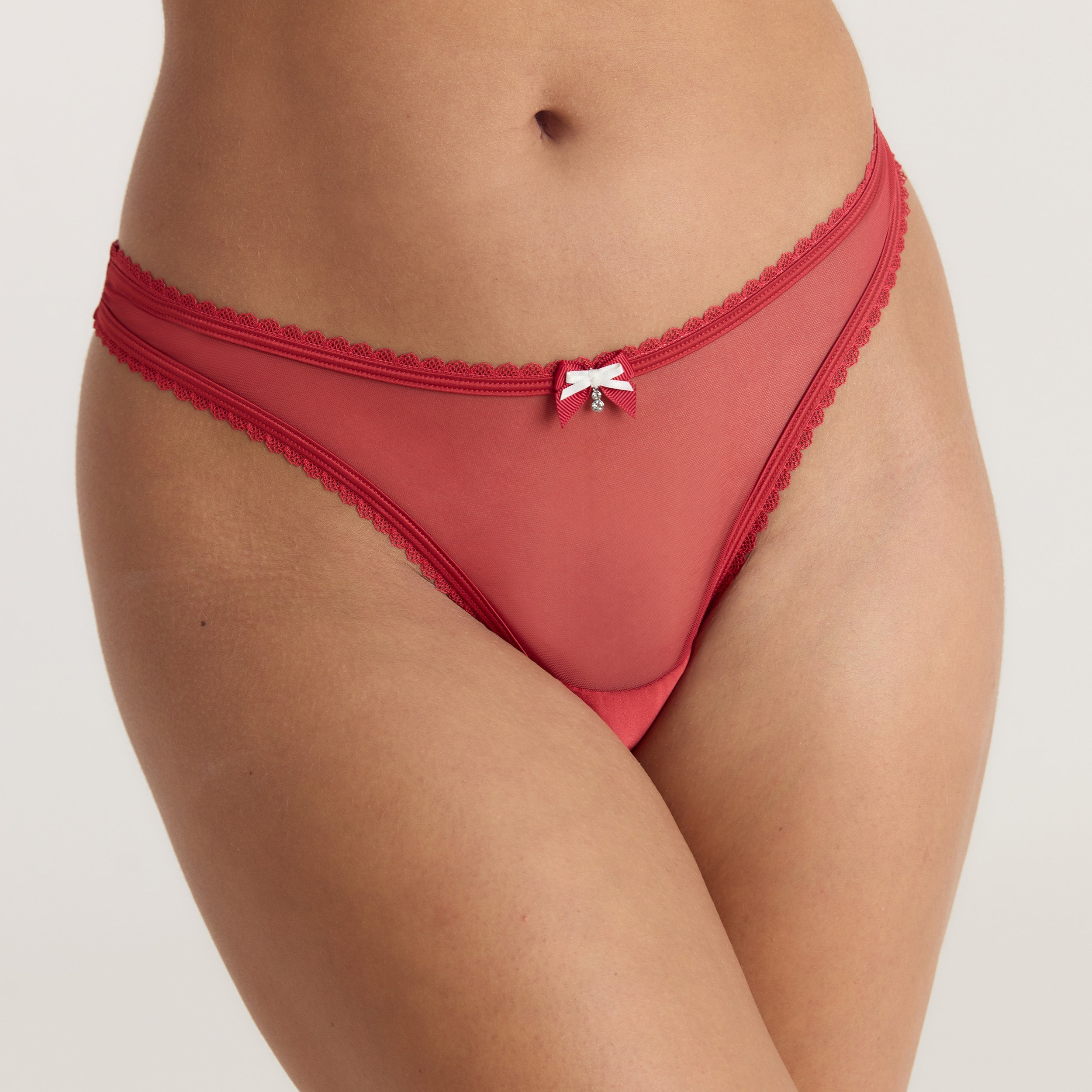 Satin Bow G-String | Satin Bow G-String - Röd