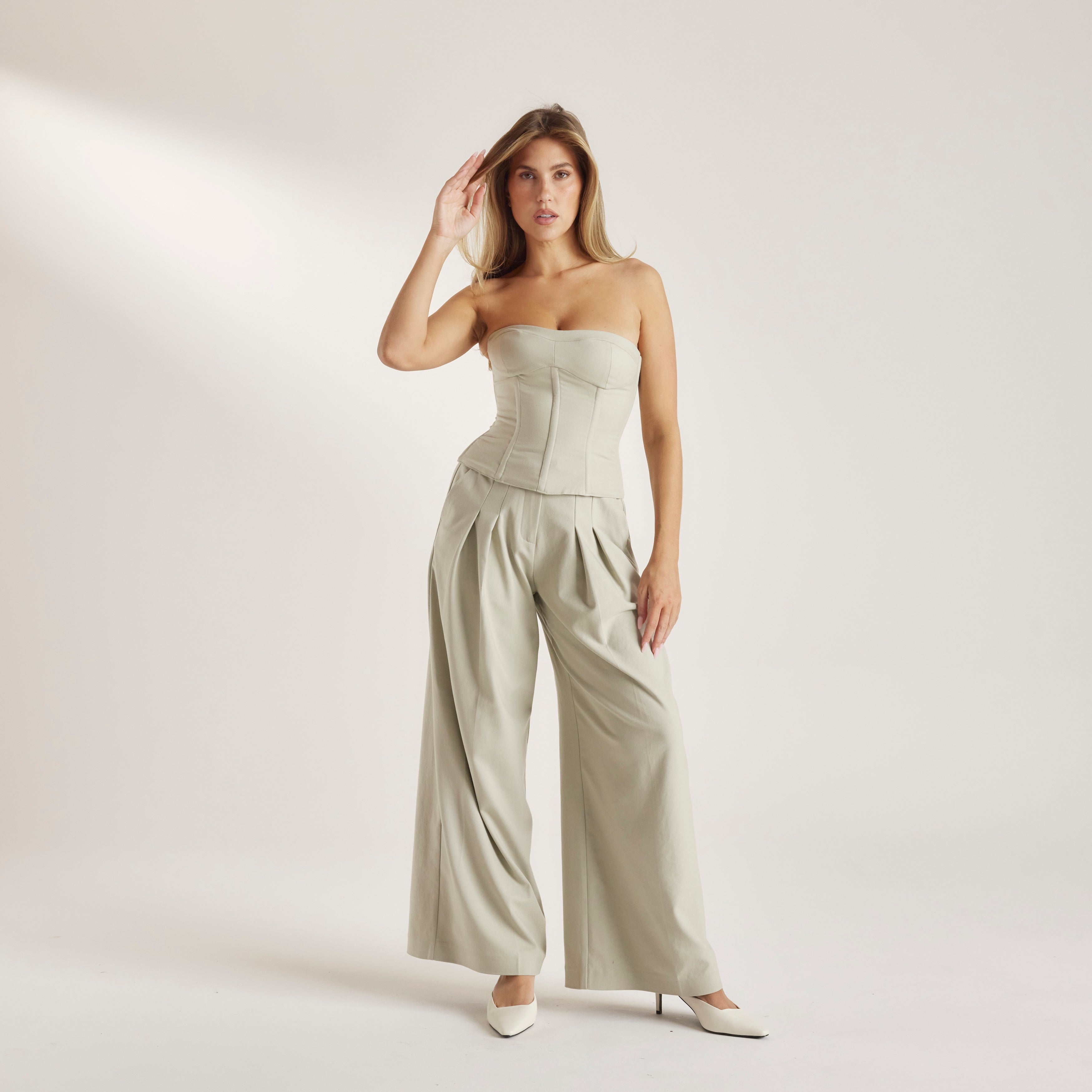 Bandeau Korsett Topp | Bandeau Korsett Topp - Salvia grön
