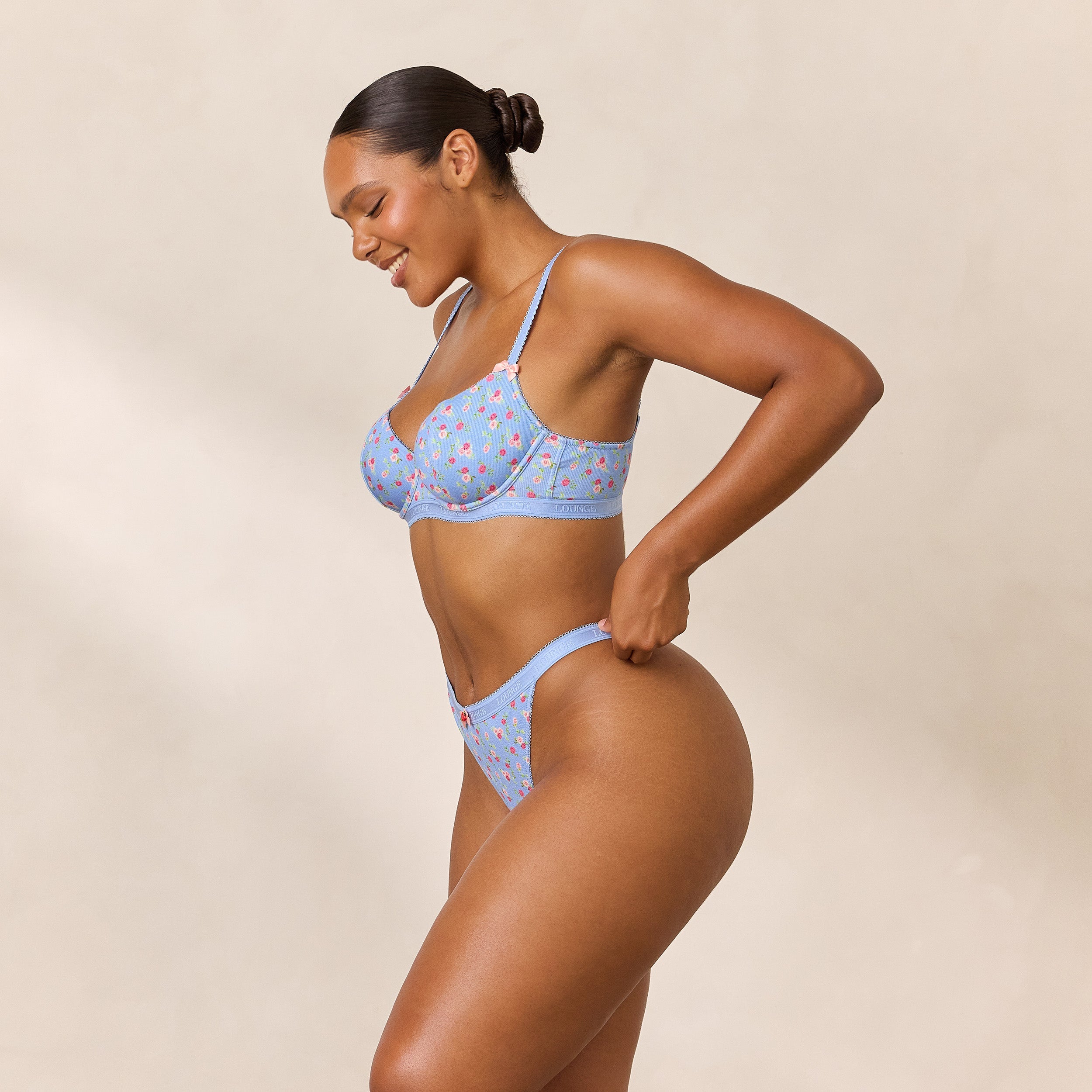 Rosebud Ribbed Balcony BH | Amber, 80D/L