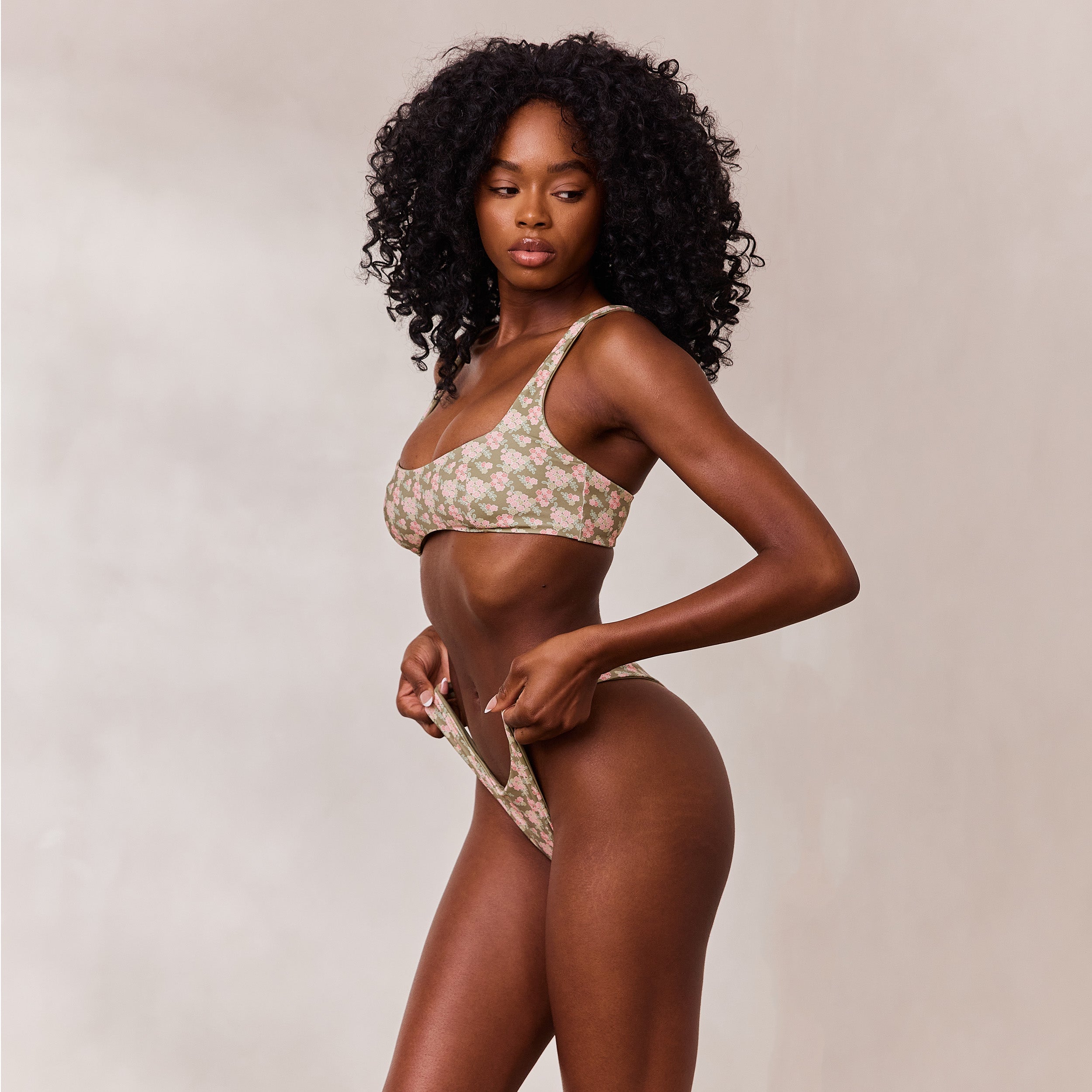 Vändbar Plunge Bikinitopp | Vändbar Plunge Bikinitopp - Grön/Blommig