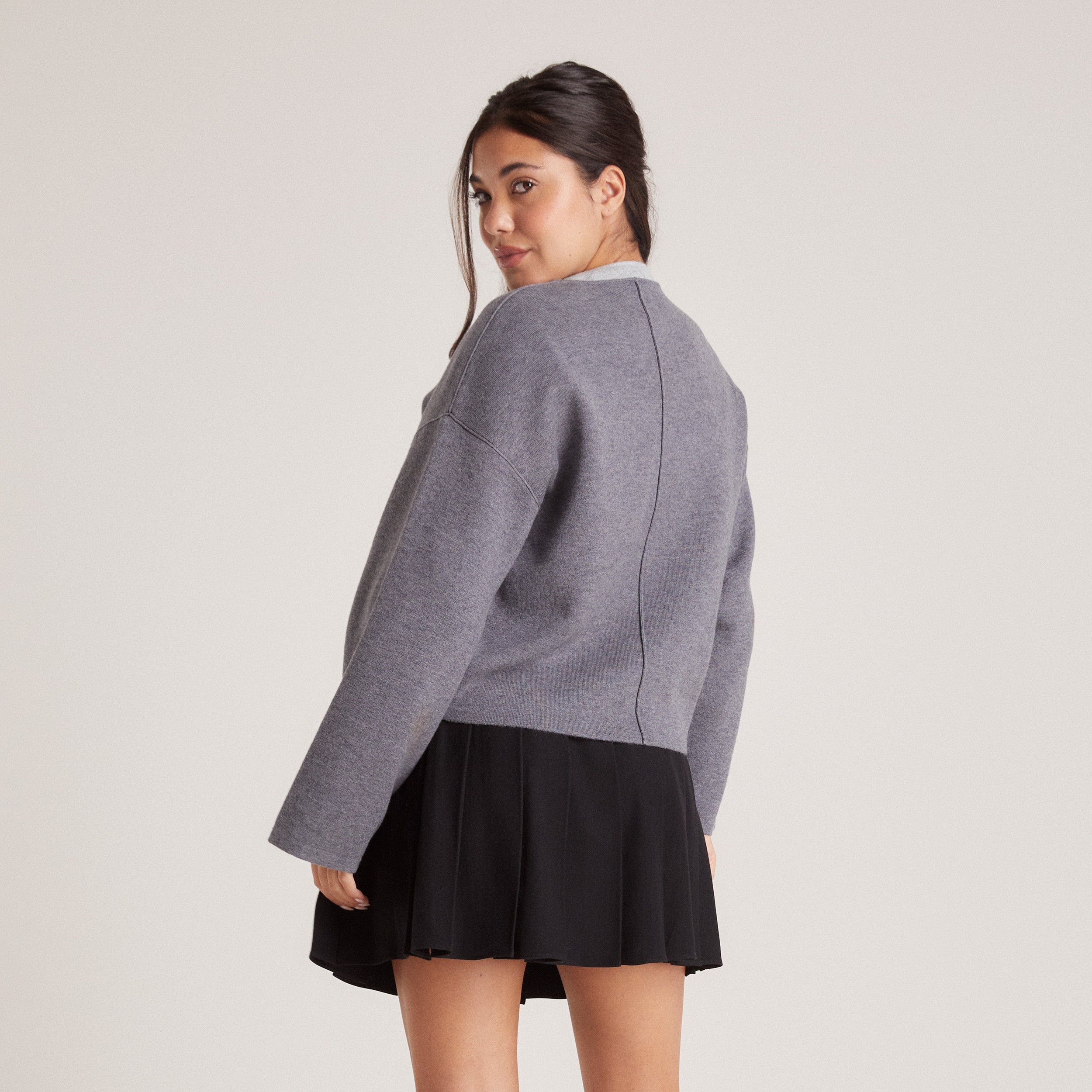 Cardigan med Dragkedja | Zip-Up Cardigan - Charcoal