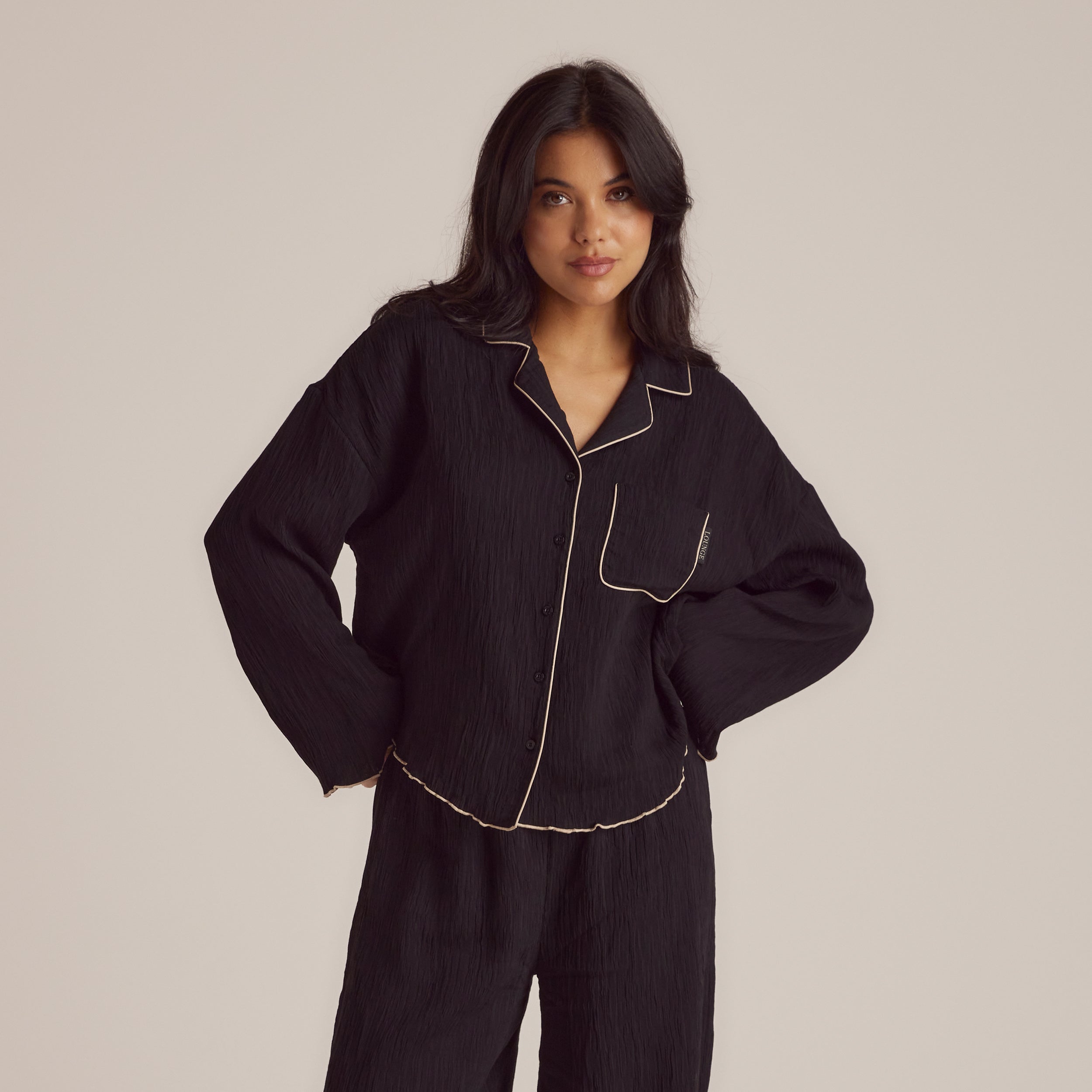 Crinkle Pyjamasskjorta | Imaani, S