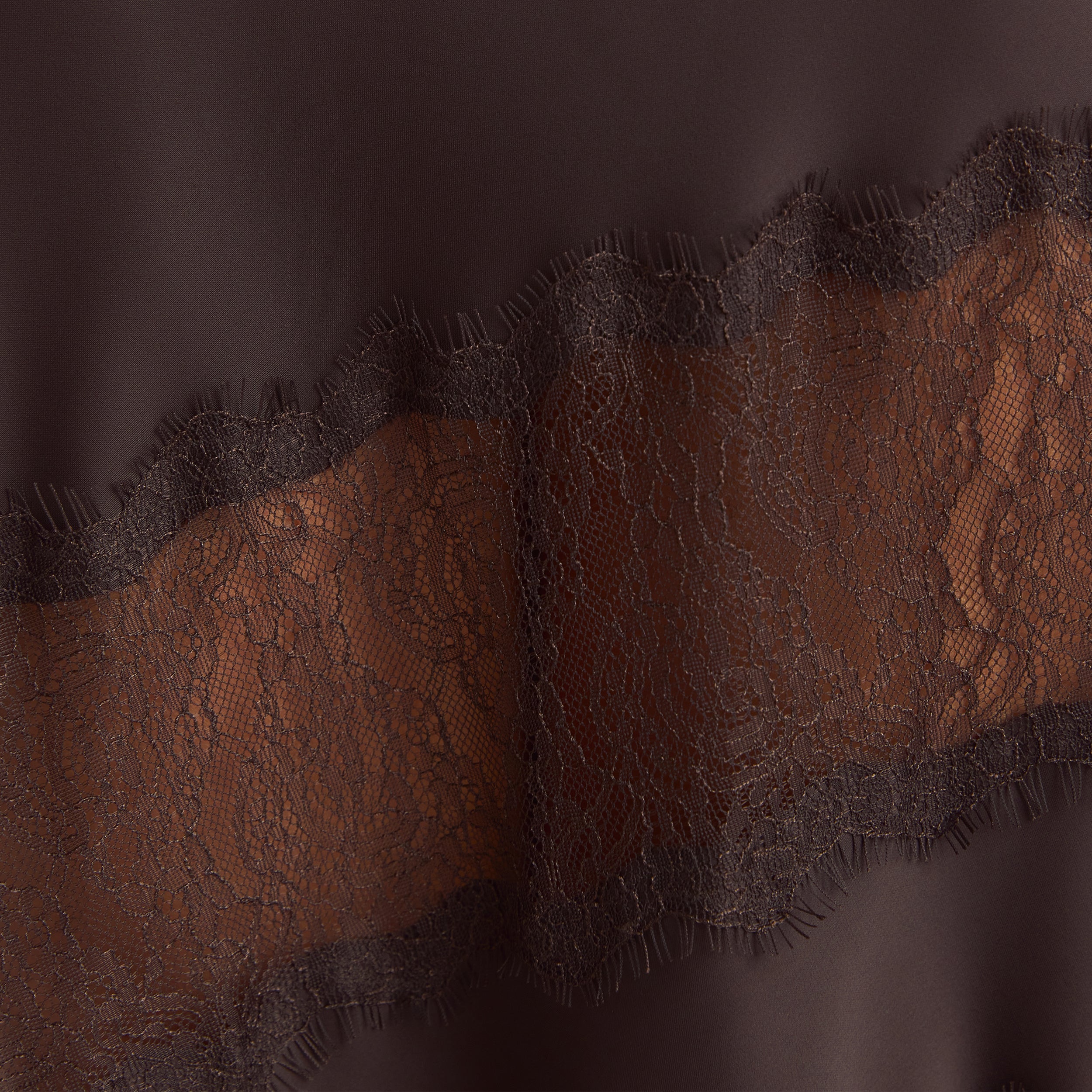 Lace Trim Maxikjol | Lace Trim Maxikjol - Choklad