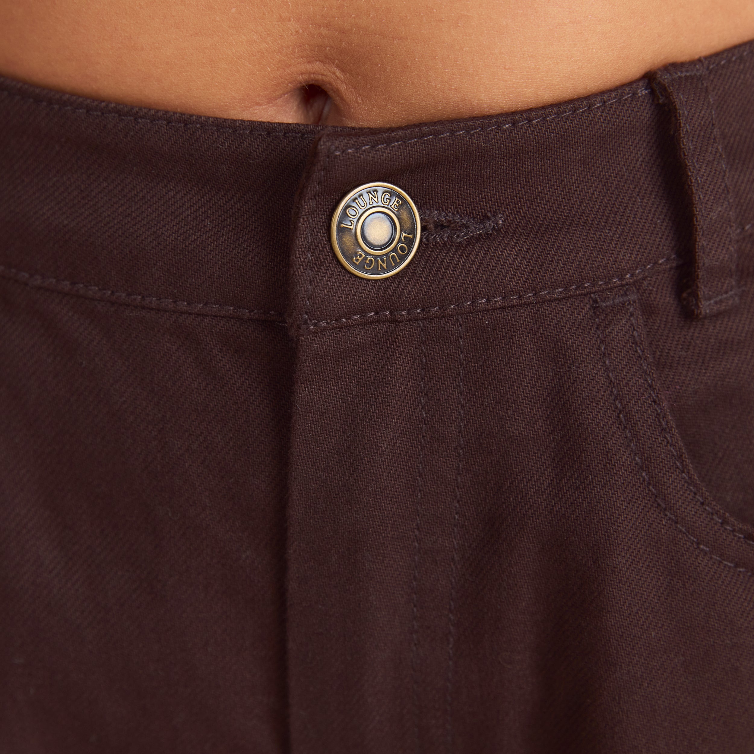 Denimkorsett Jeans med raka ben | Denimkorsett Jeans med raka ben - Choklad