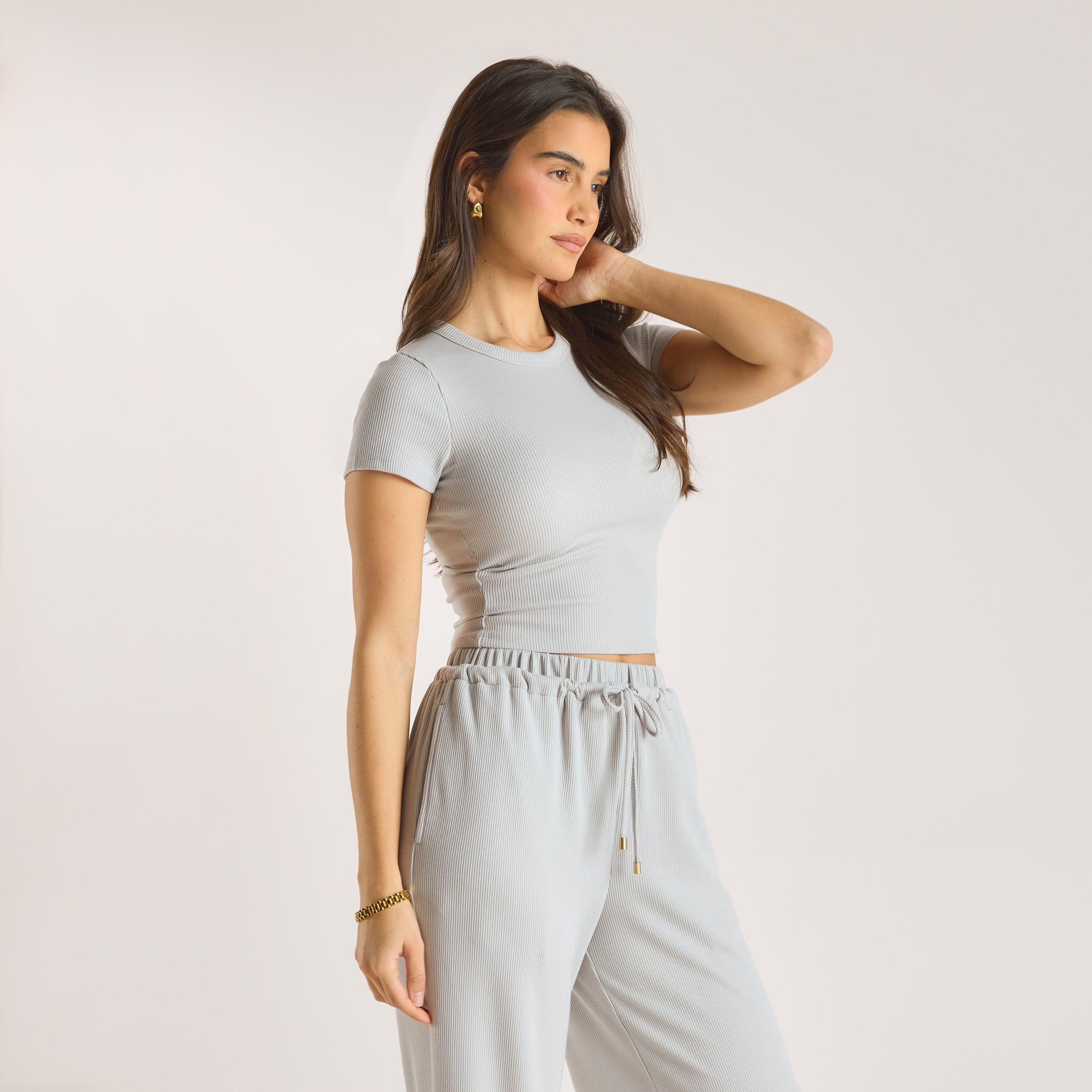 Waffle Baby Tee  | Waffle Baby Tee - Frost Grå