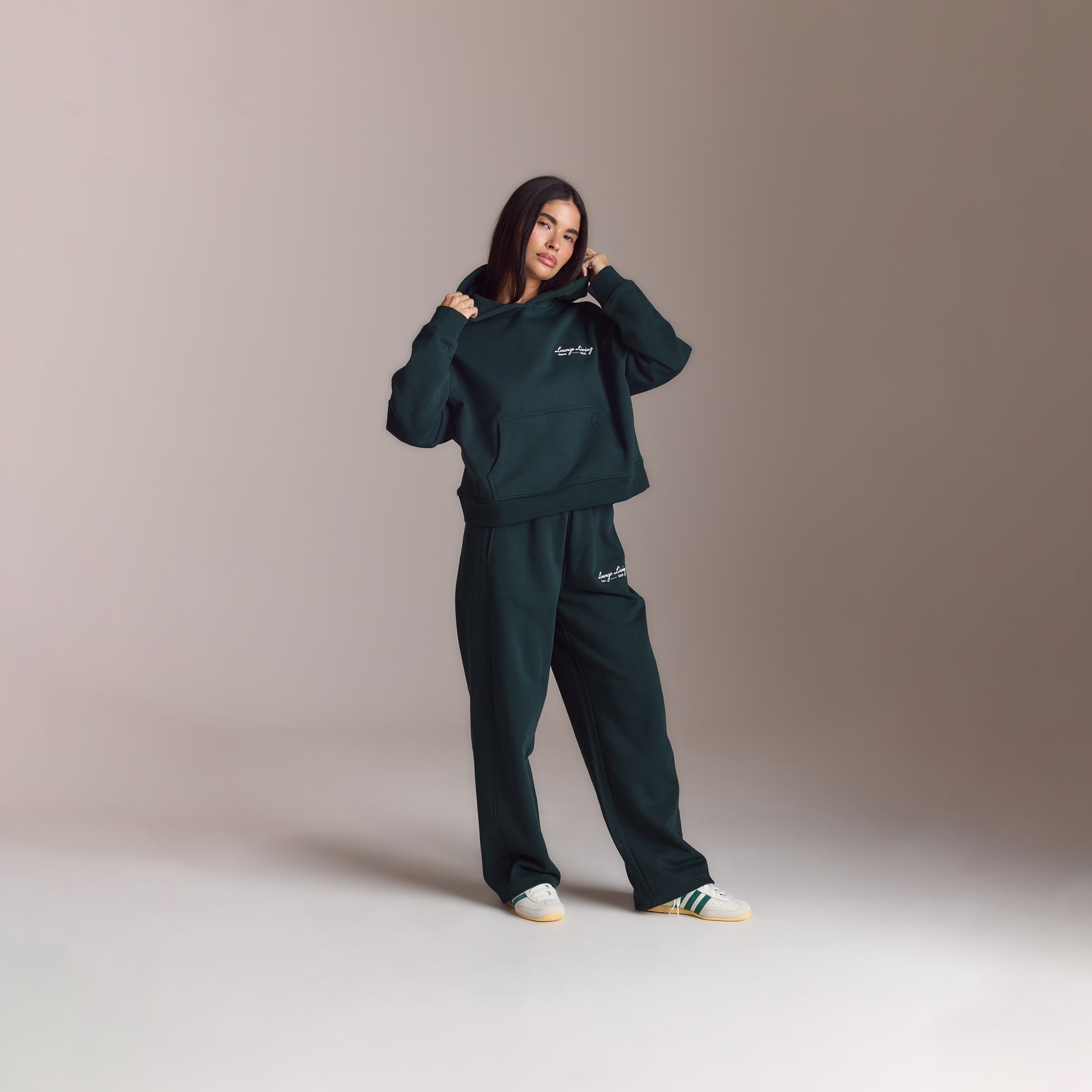 Lounge Living Hoodie | Lounge Living Hoodie - Skogsgrön