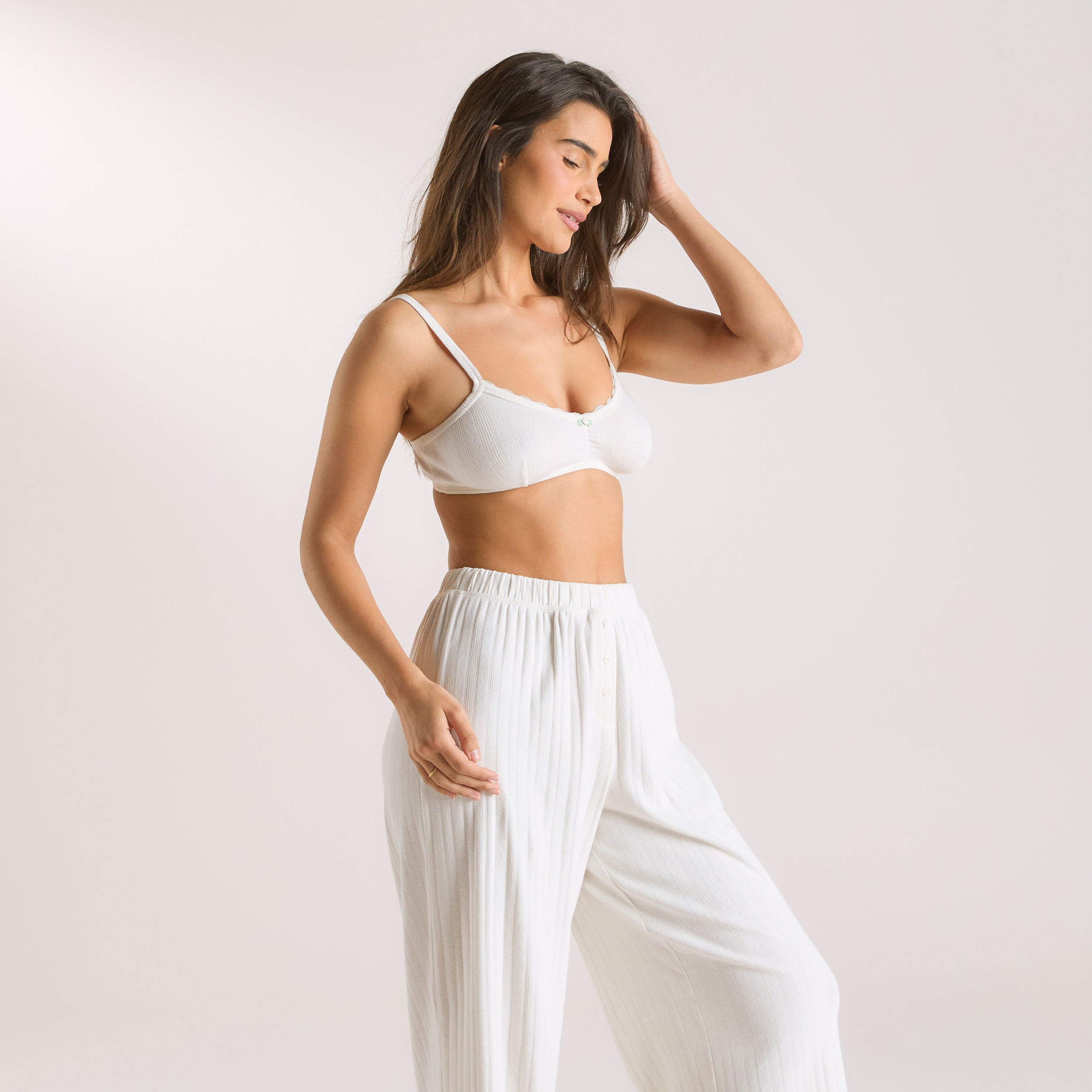 Pointelle Bralette | Pointelle Bralette - Krämfärgad