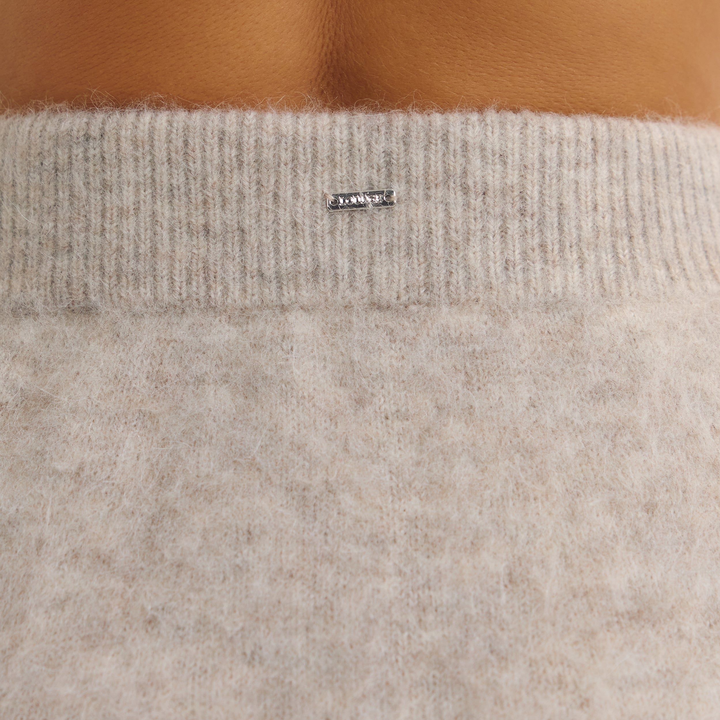 Stickad Minikjol | Stickad Minikjol - Minkfärgad