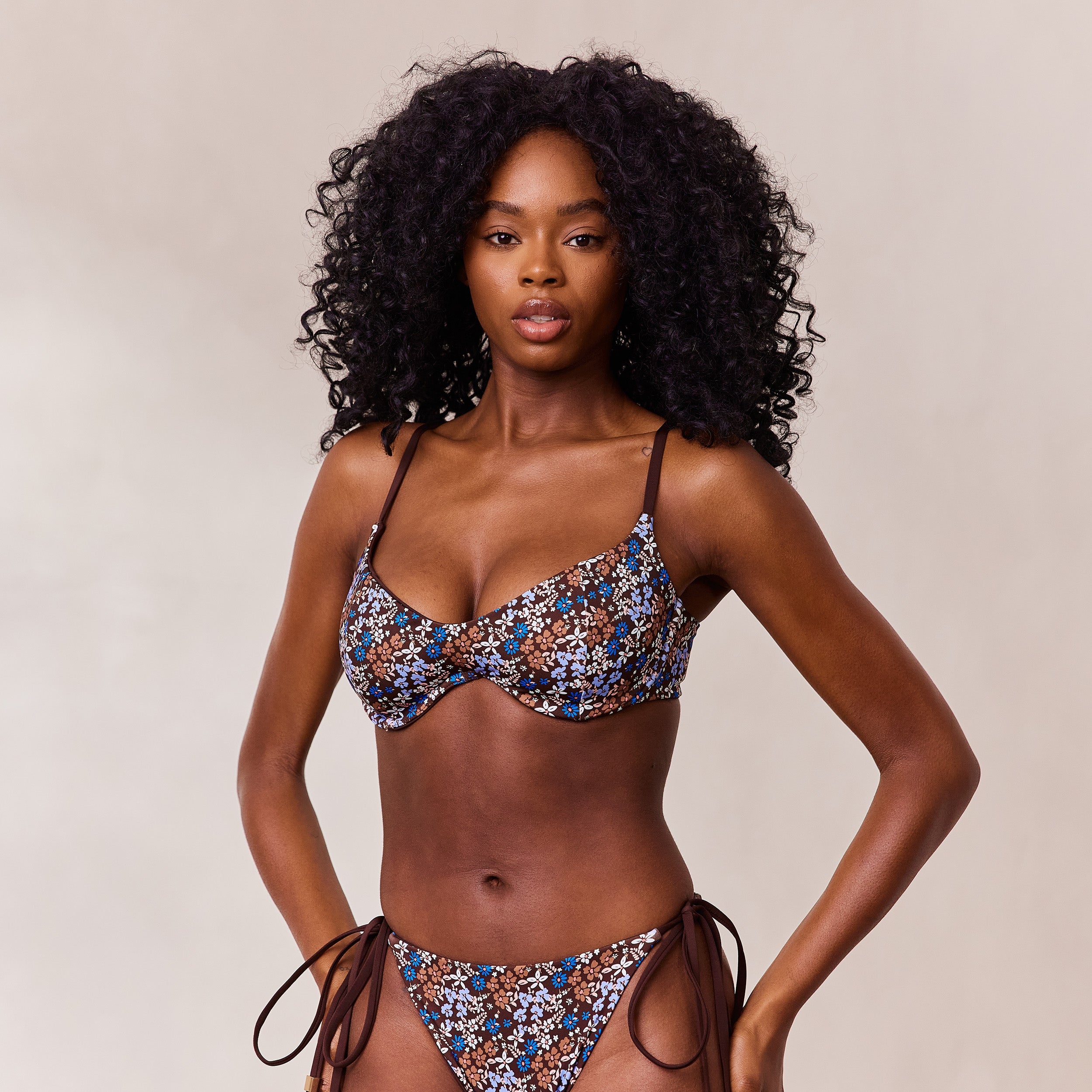 Vändbar Bygel-Bikinitopp | Vändbar Bygel-Bikinitopp - Brun/Blommig