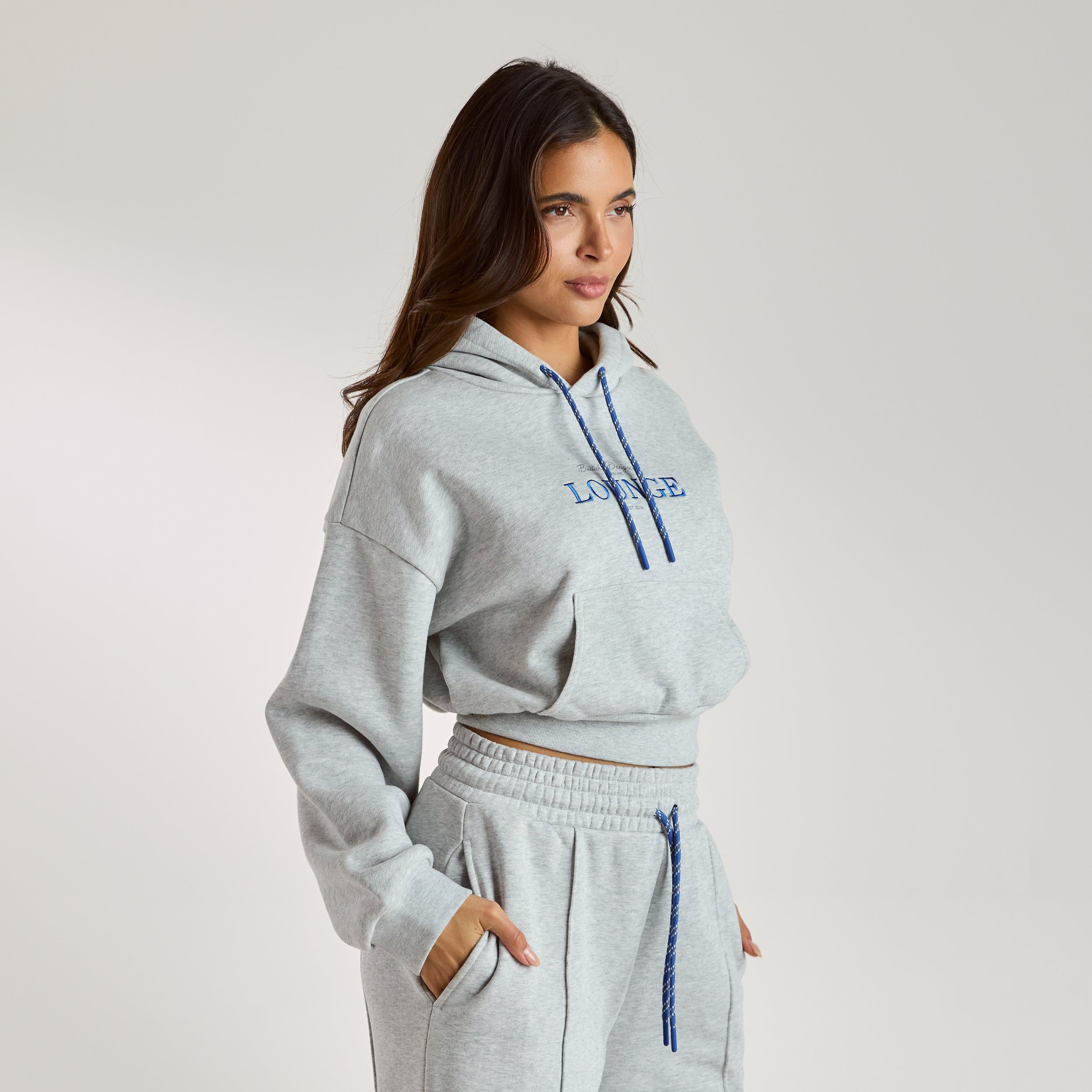 Cropped Huvtröja | Cropped Huvtröja - Grå Marl