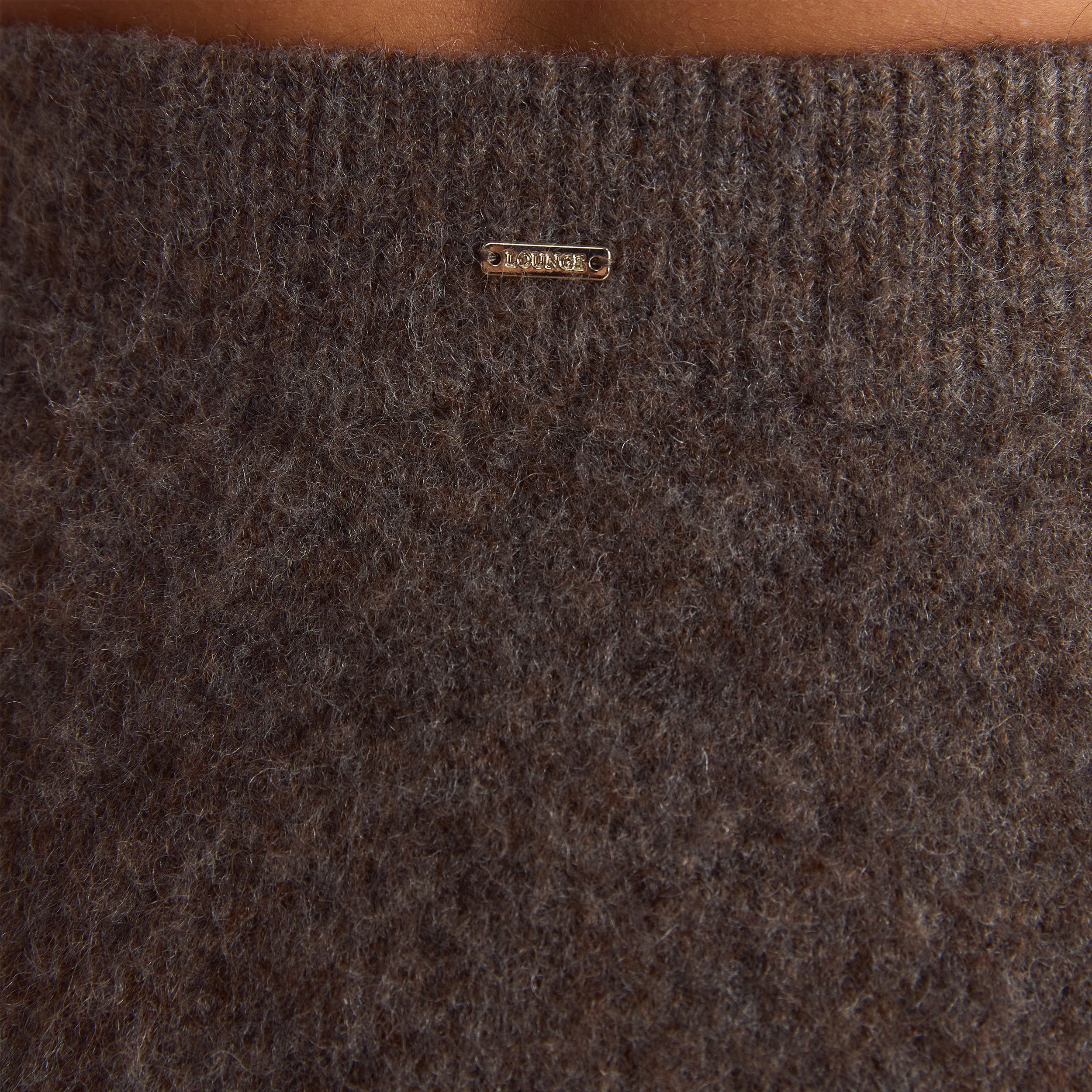 Stickad polo-topp | Stickad polo-topp - Askbrun