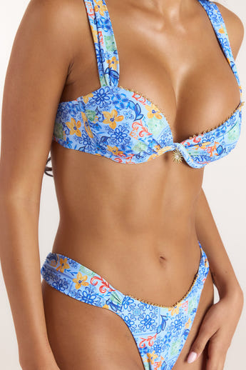 Mosaic Bikinitopp med bygel - Blå Print