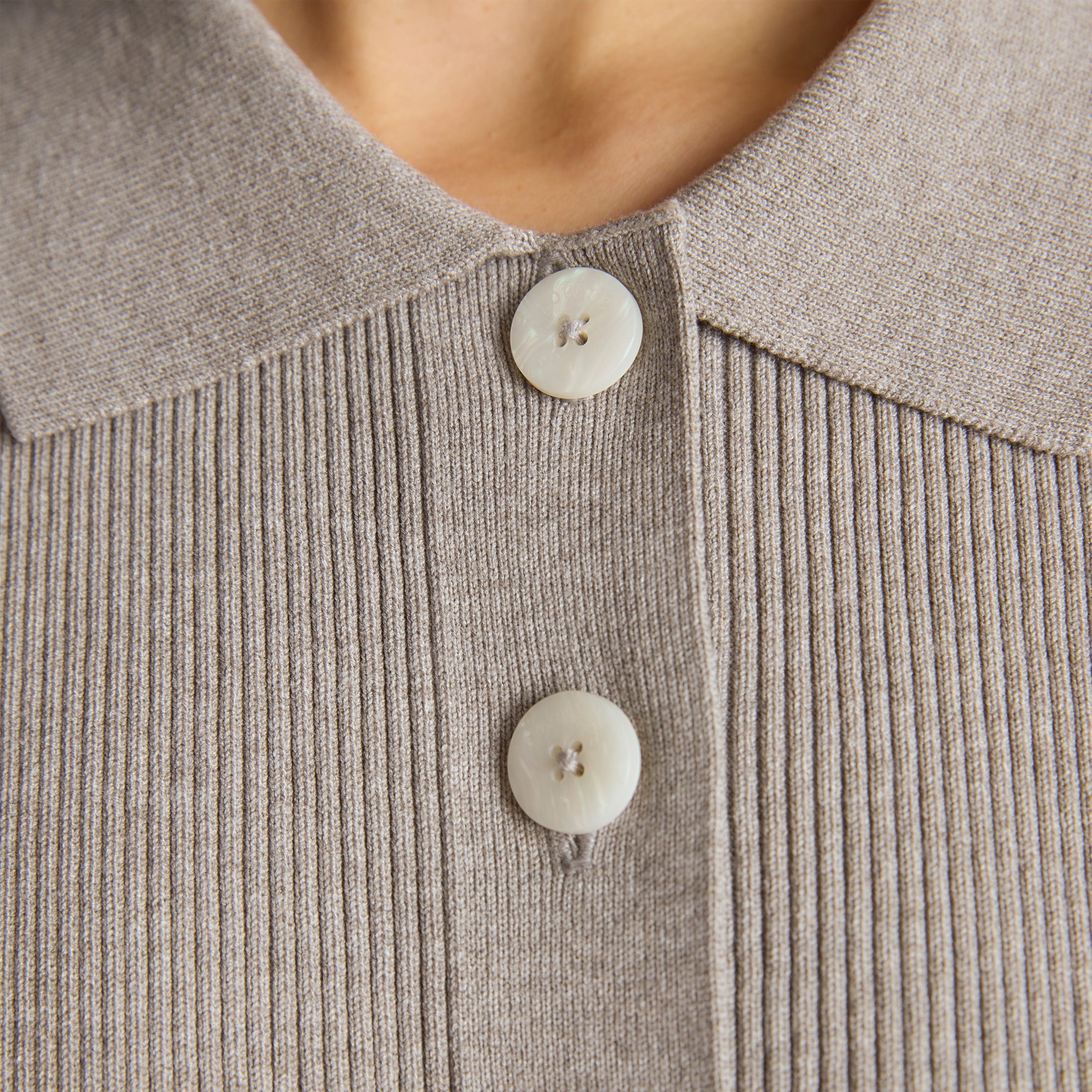 Stickad Oversized Skjorta | Stickad Oversized Skjorta - Warm Grå