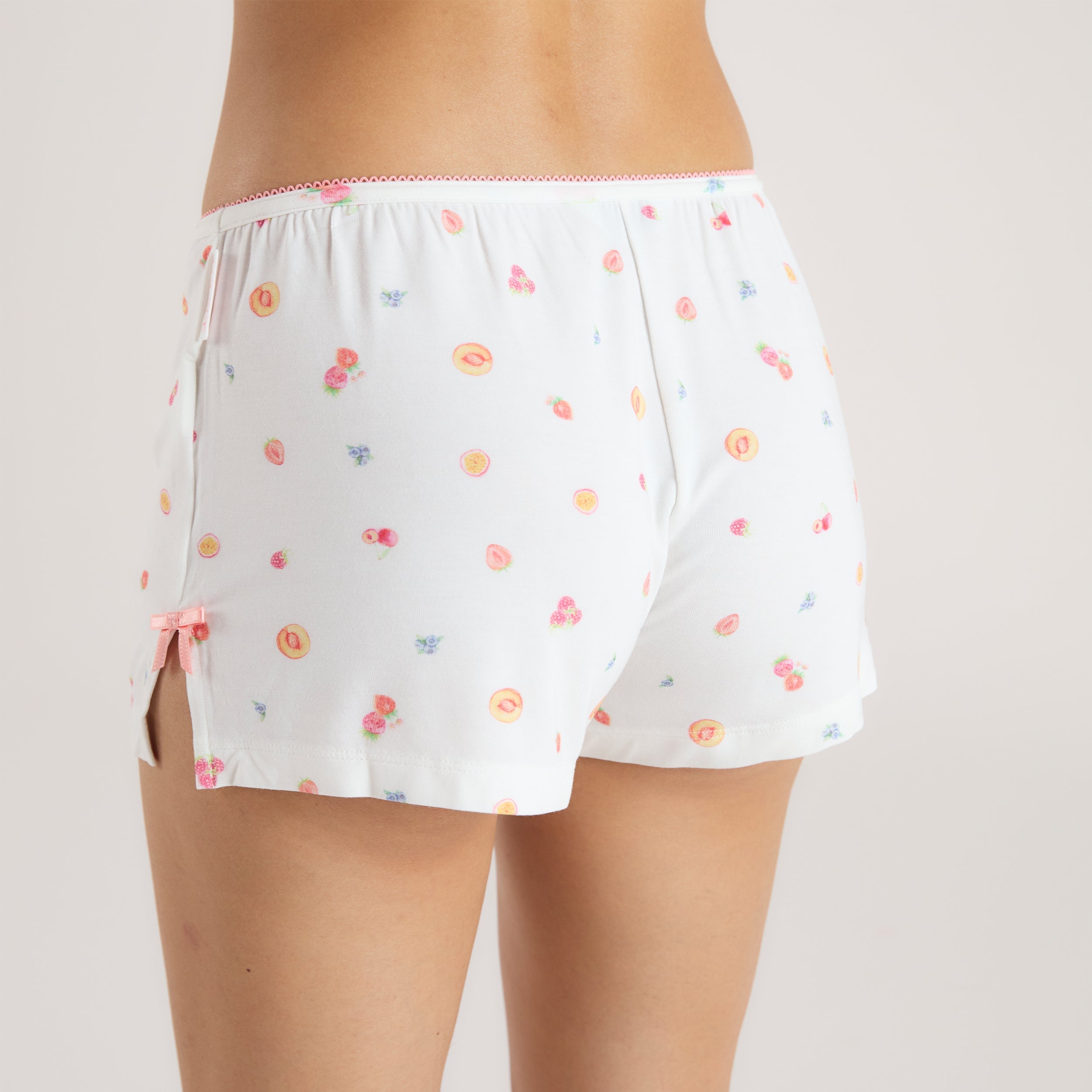 Modal Pyjama Shorts | Modal Pyjama Shorts - Vit Fruktmönster
