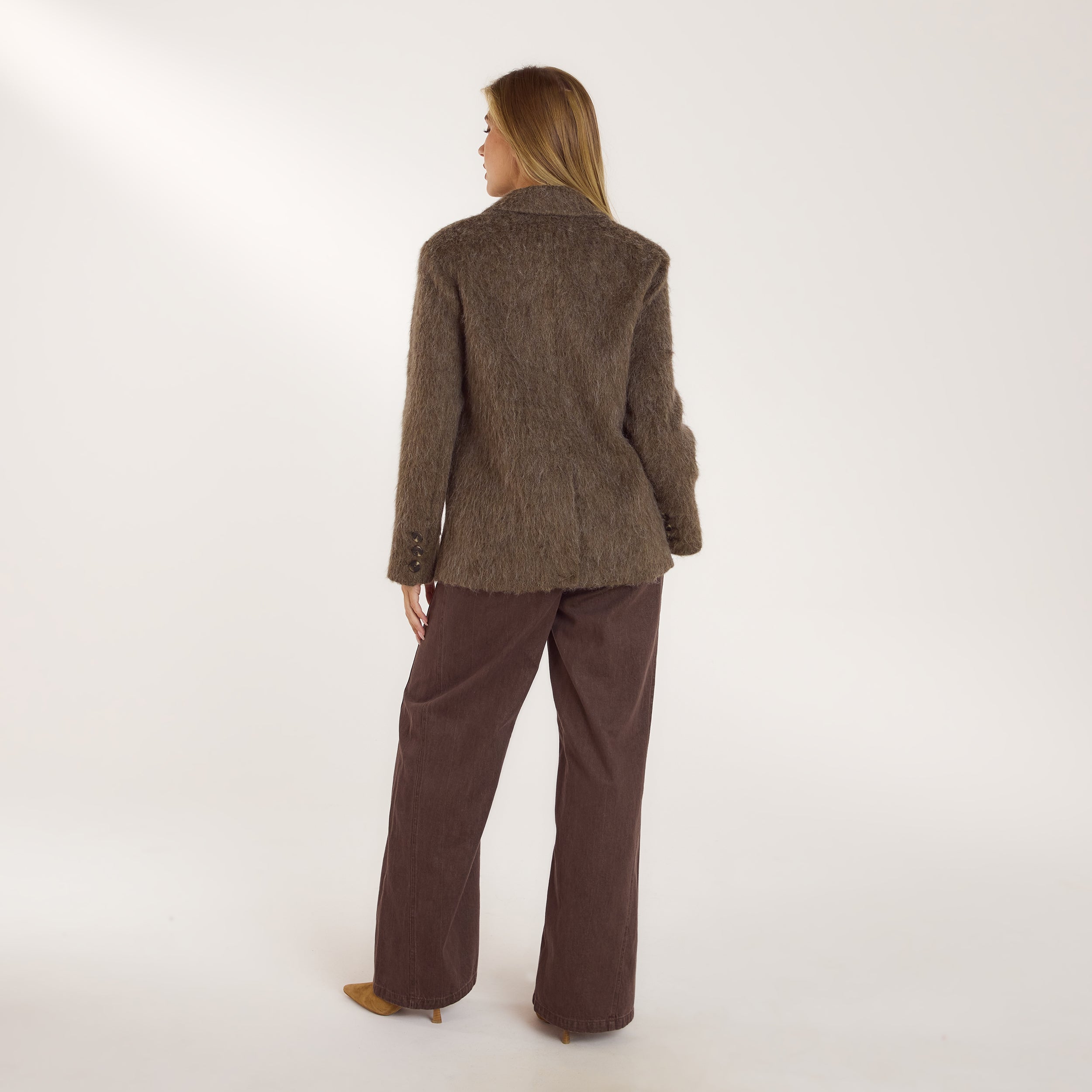 Oversized Blazer i ullblandning | Oversized Blazer i ullblandning - Minkfärgad