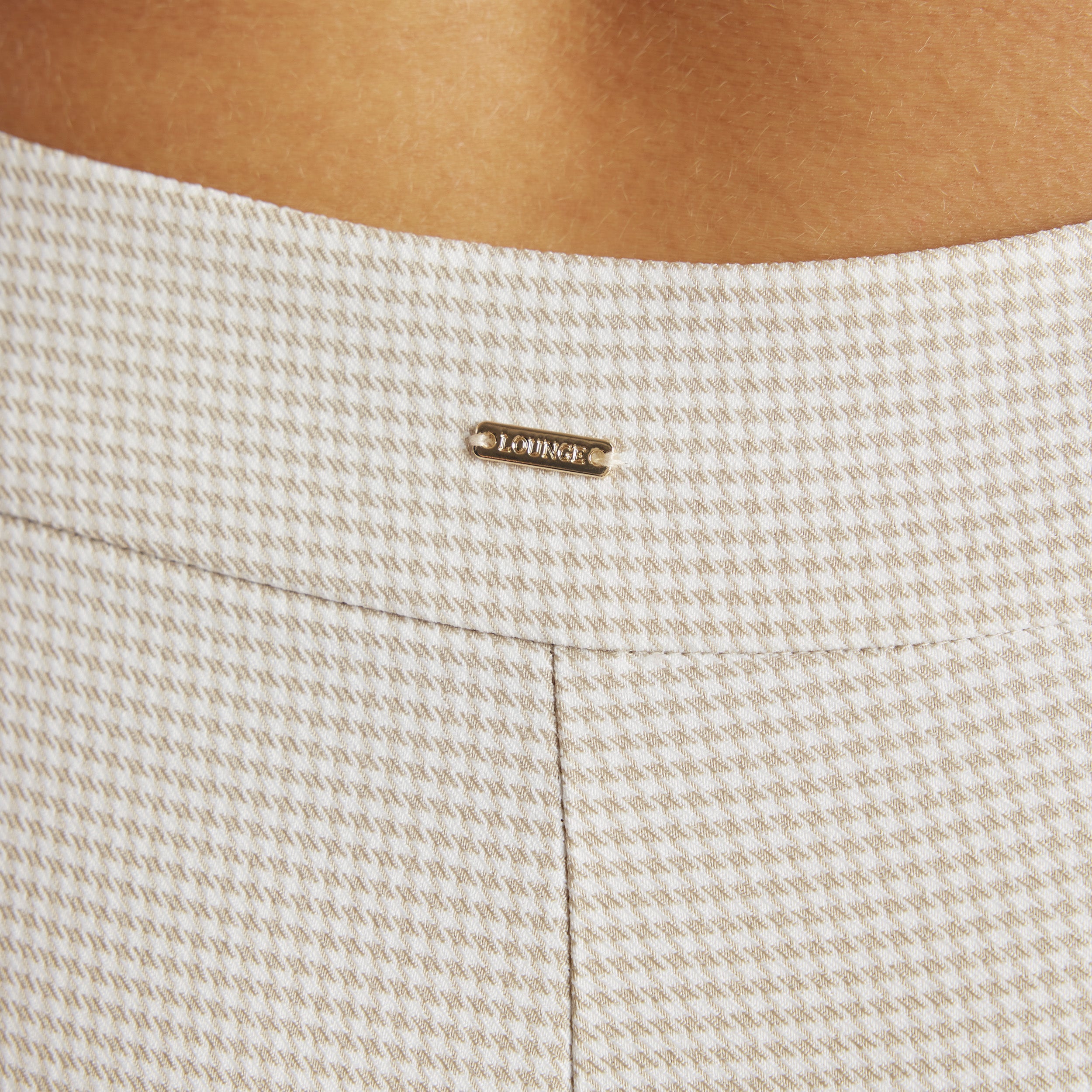 Houndstooth Capribyxor | Houndstooth Capribyxor - Beige