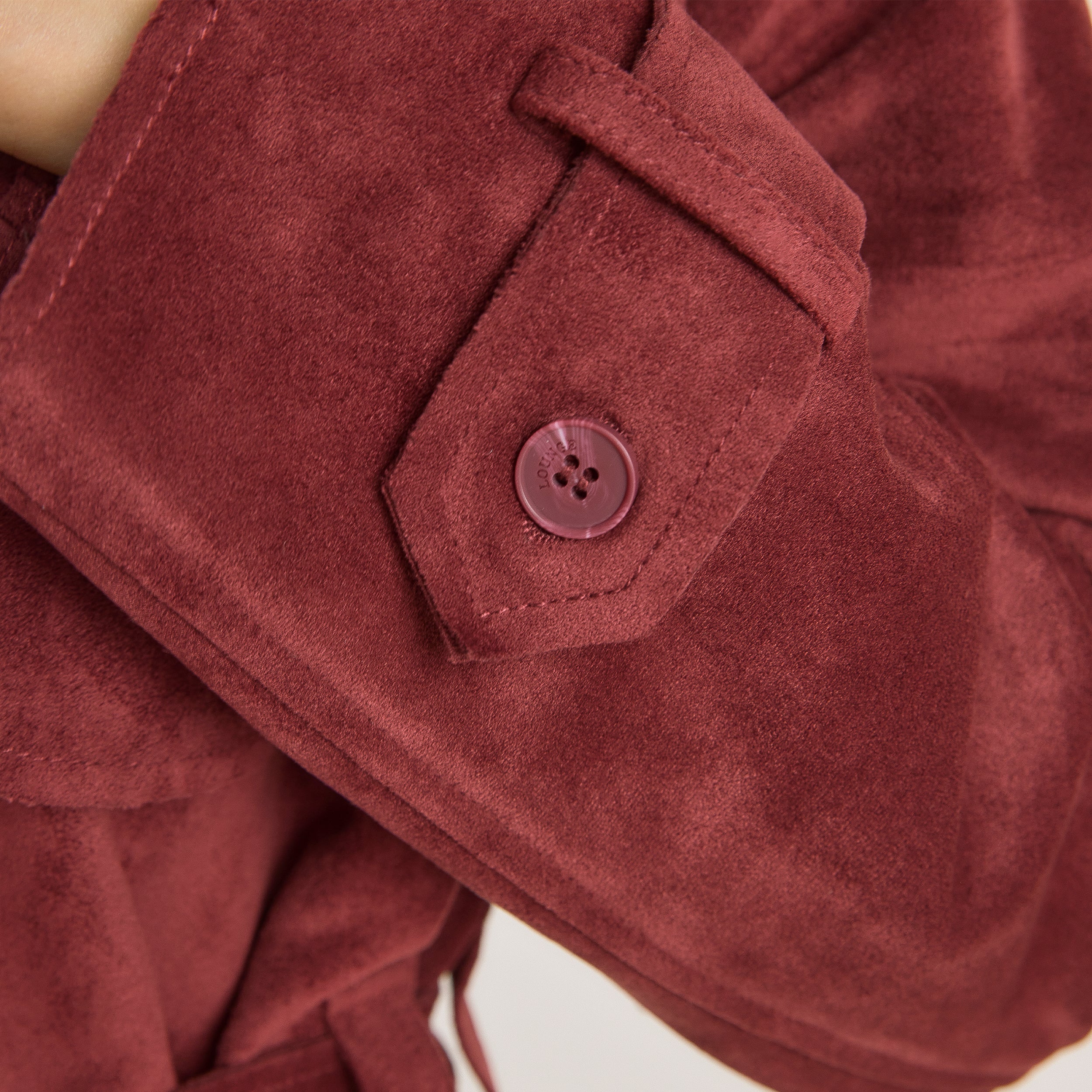 Trench Coat i Suedette | Trench Coat i Suedette - Vinröd