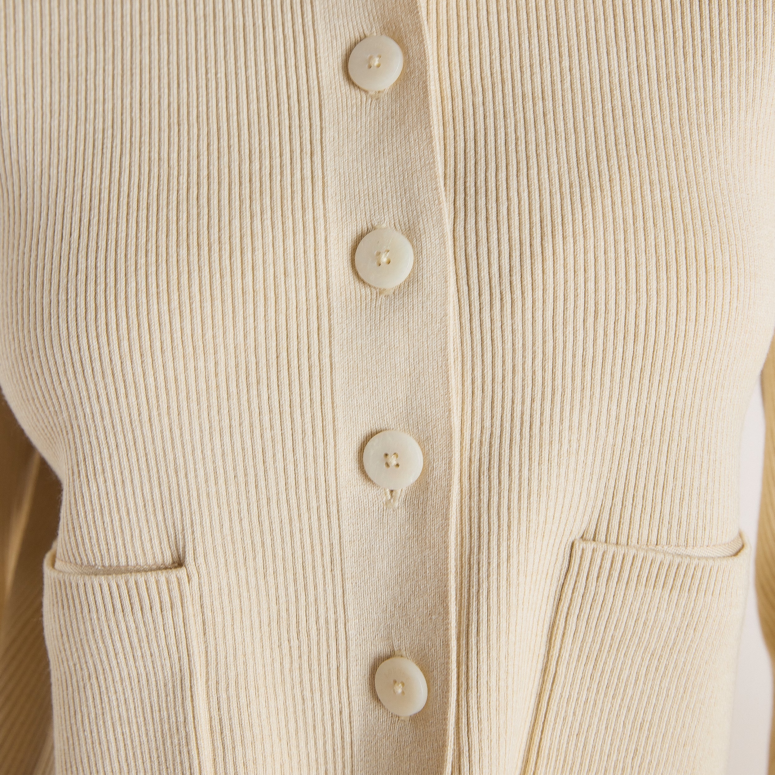 Stickad Oversized Skjorta | Stickad Oversized Skjorta - Krämfärgad