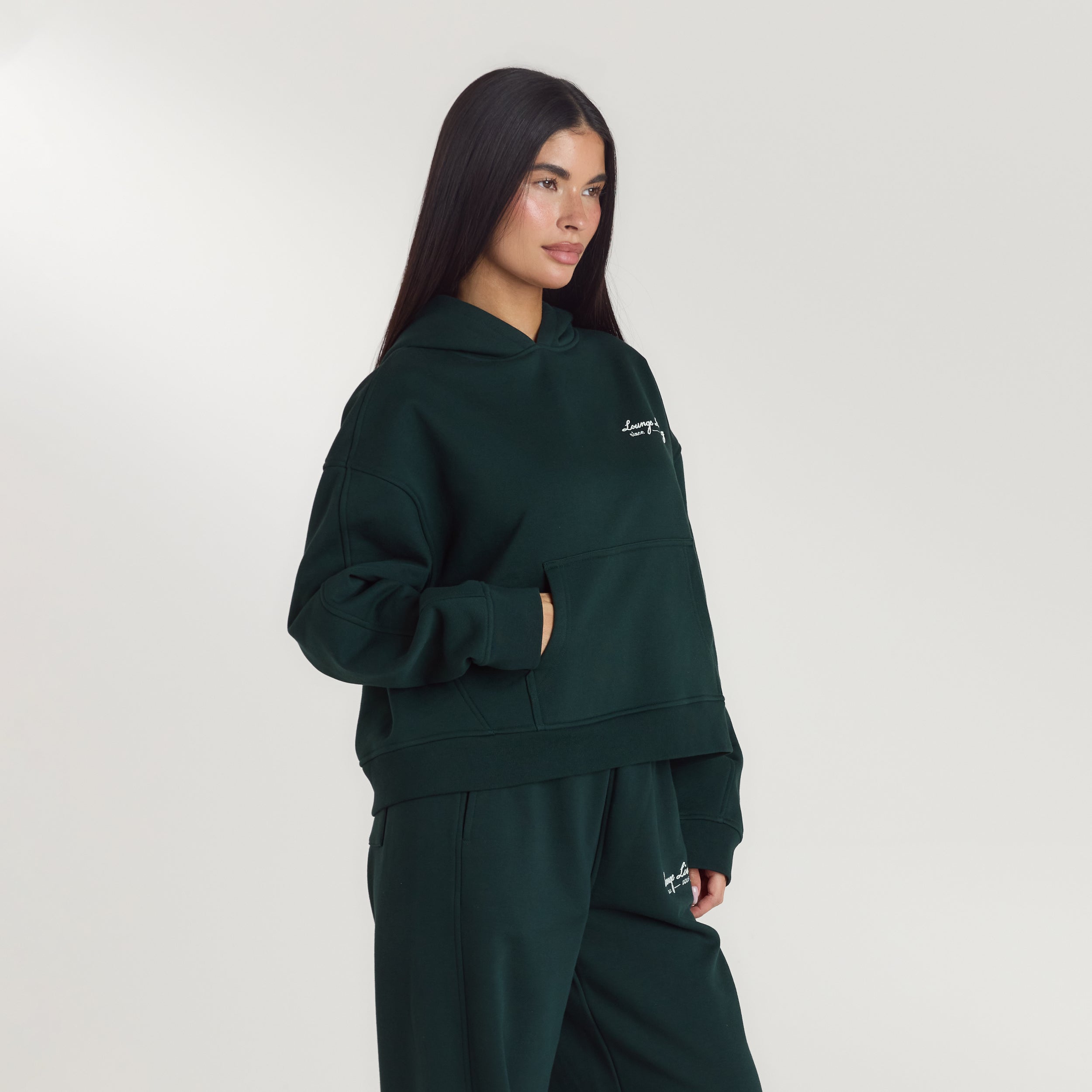 Lounge Living Hoodie | Lounge Living Hoodie - Skogsgrön