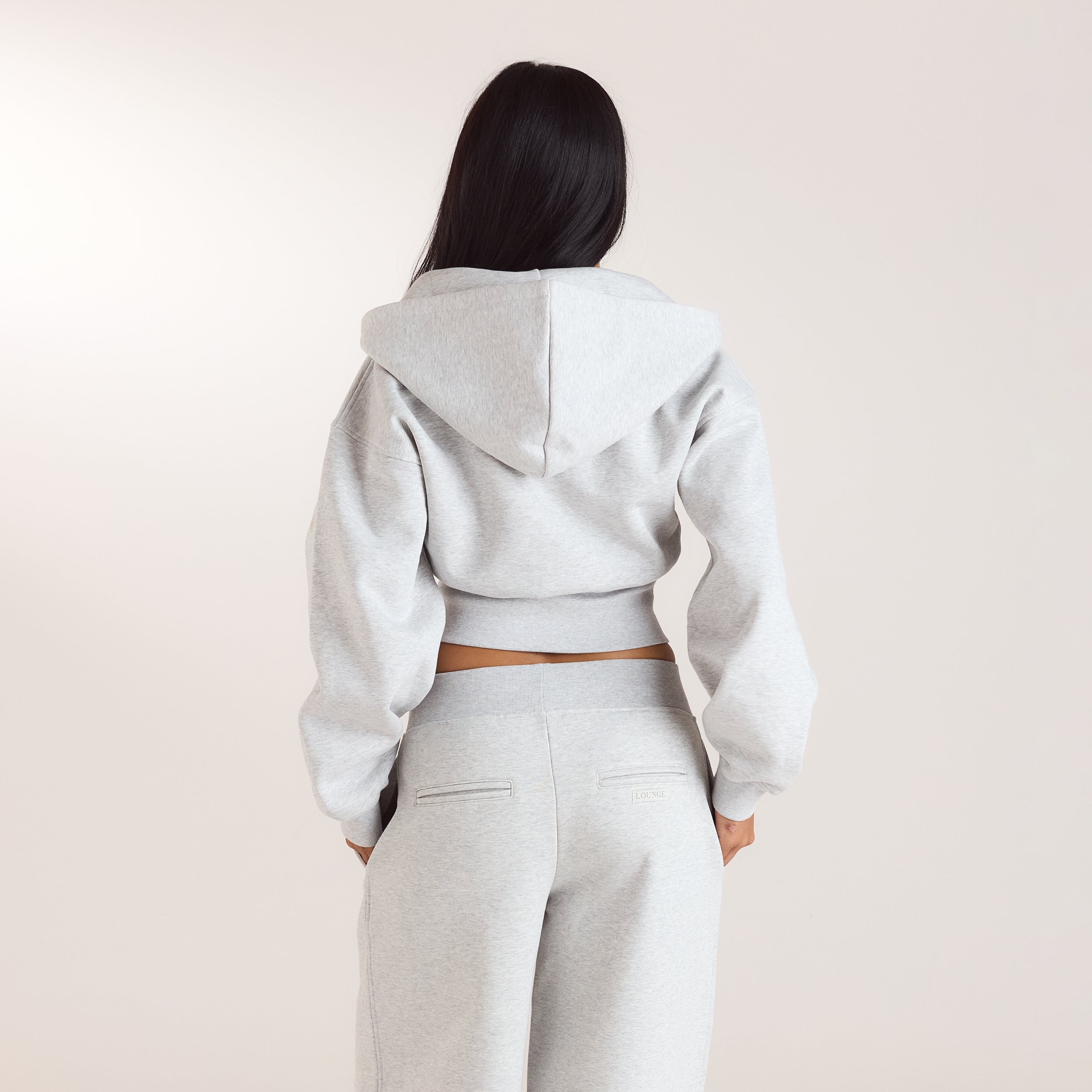 Hoodie med figurnära midja och dragkedja | Hoodie med figurnära midja och dragkedja - Grå