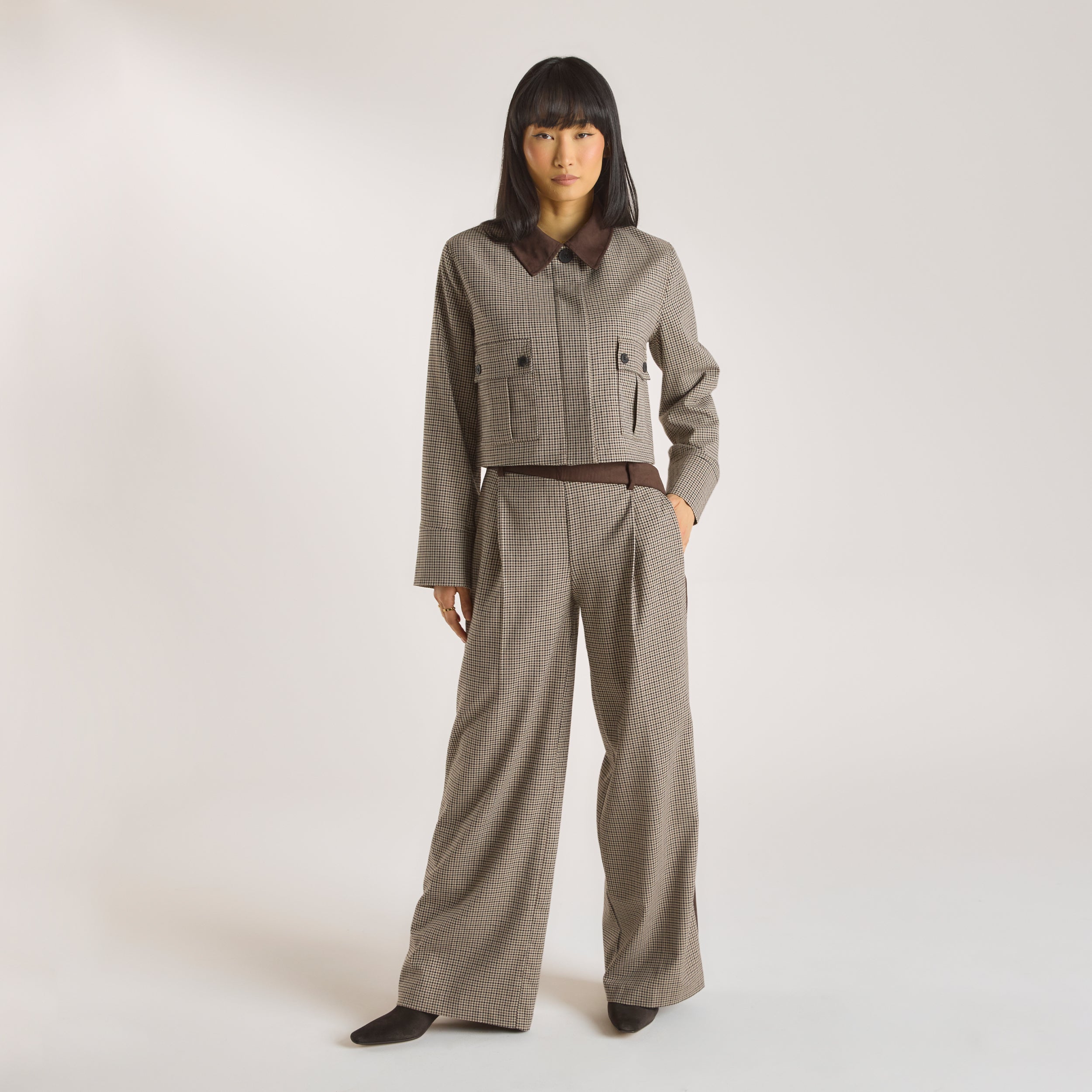 Houndstooth Jacket  | Houndstooth Jacket - Brun