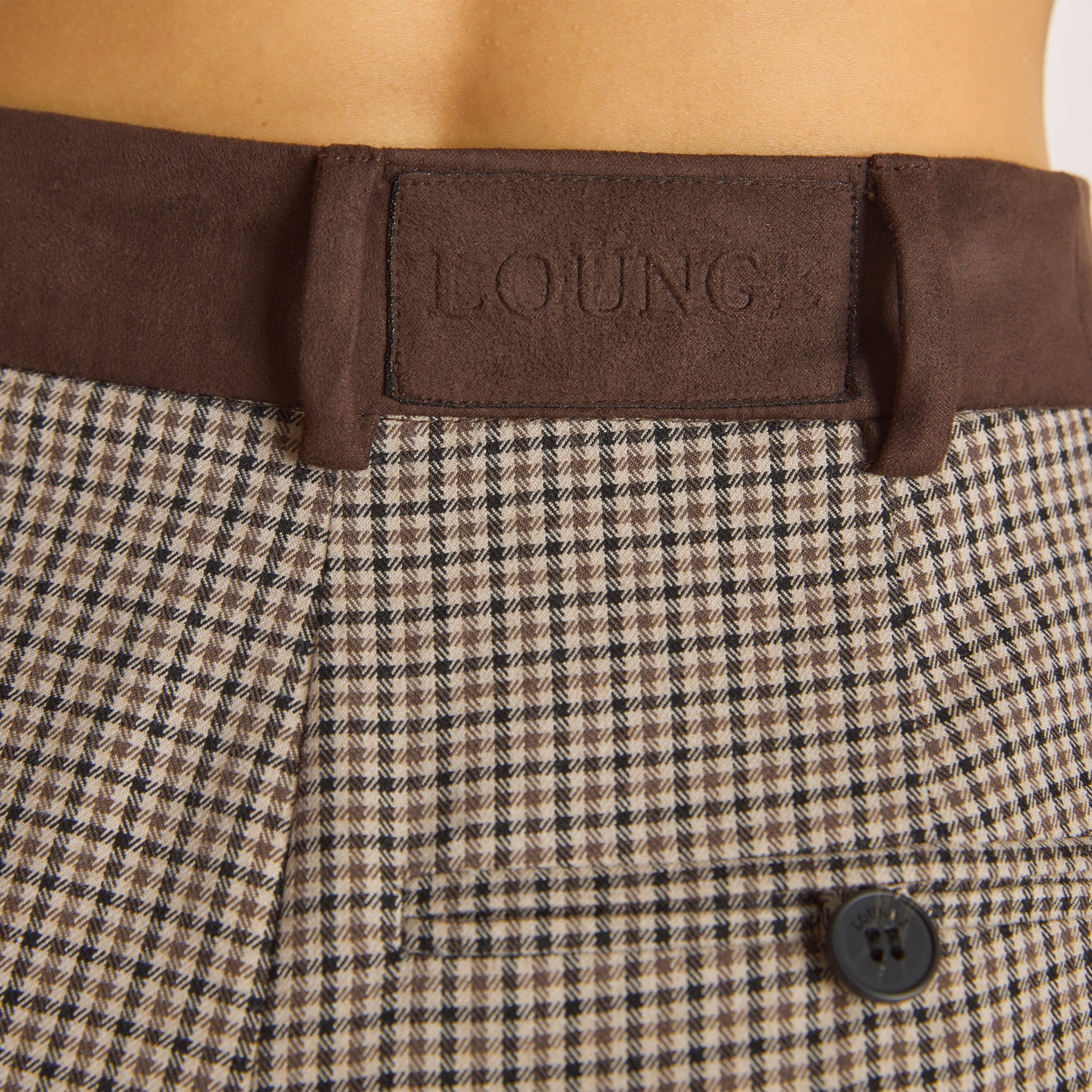 Houndstooth Byxor | Houndstooth Byxor - Brun