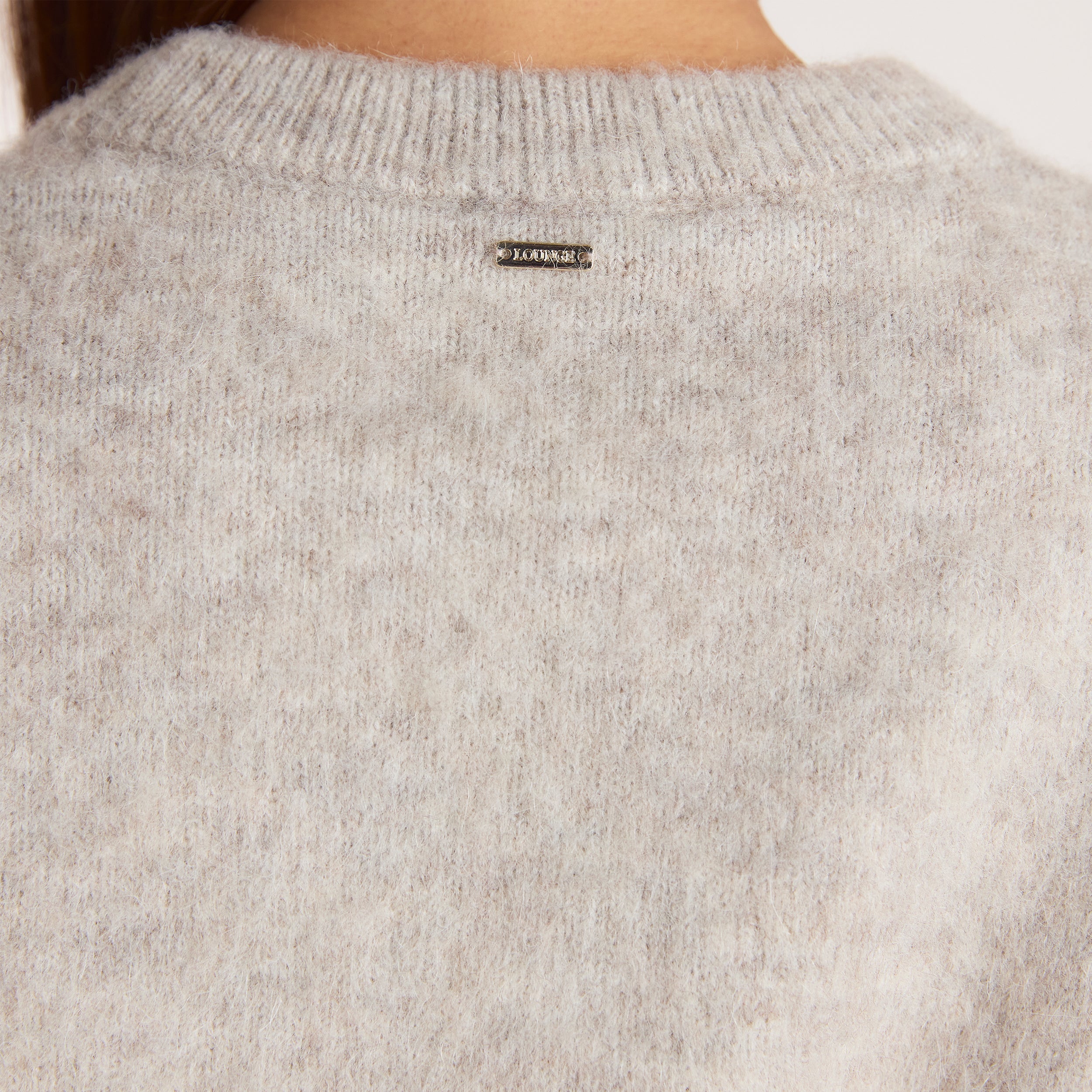 Fluffig stickad tröja | Fluffig stickad tröja - Varmgrå
