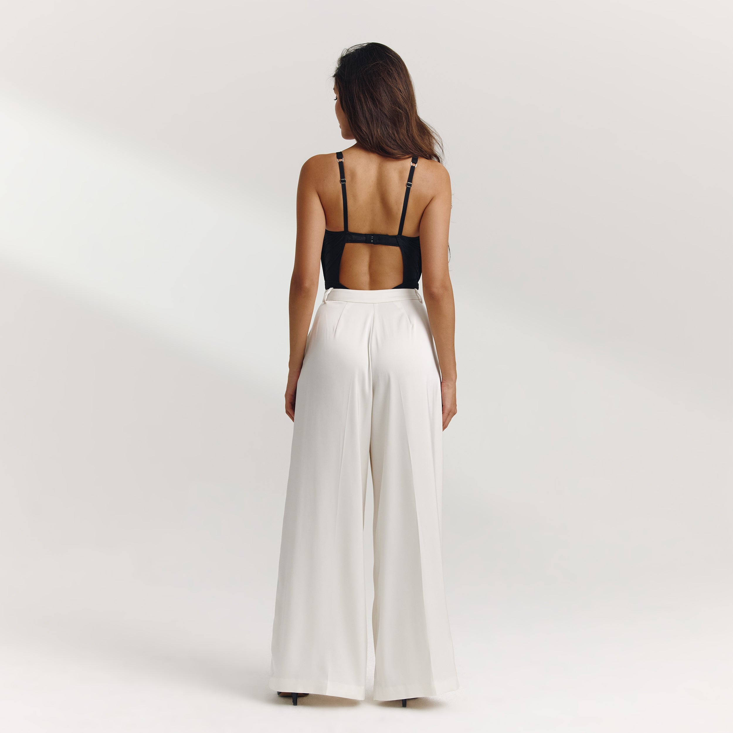 Plisserad Bodysuit i Mesh | Plisserad Bodysuit i Mesh - Svart