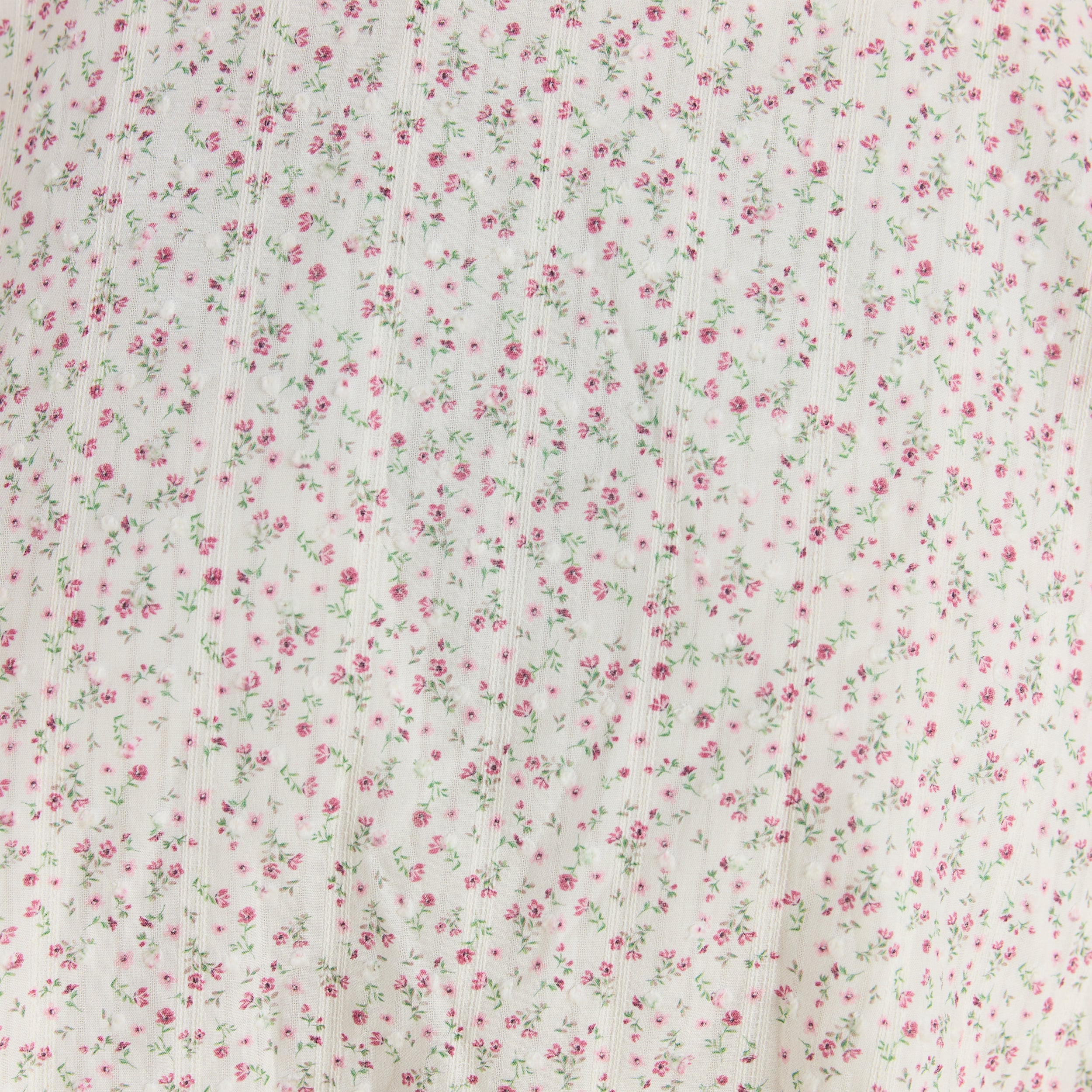 Miniklänning med veck och spets | Miniklänning med veck och spets - Blommig Krämfärg