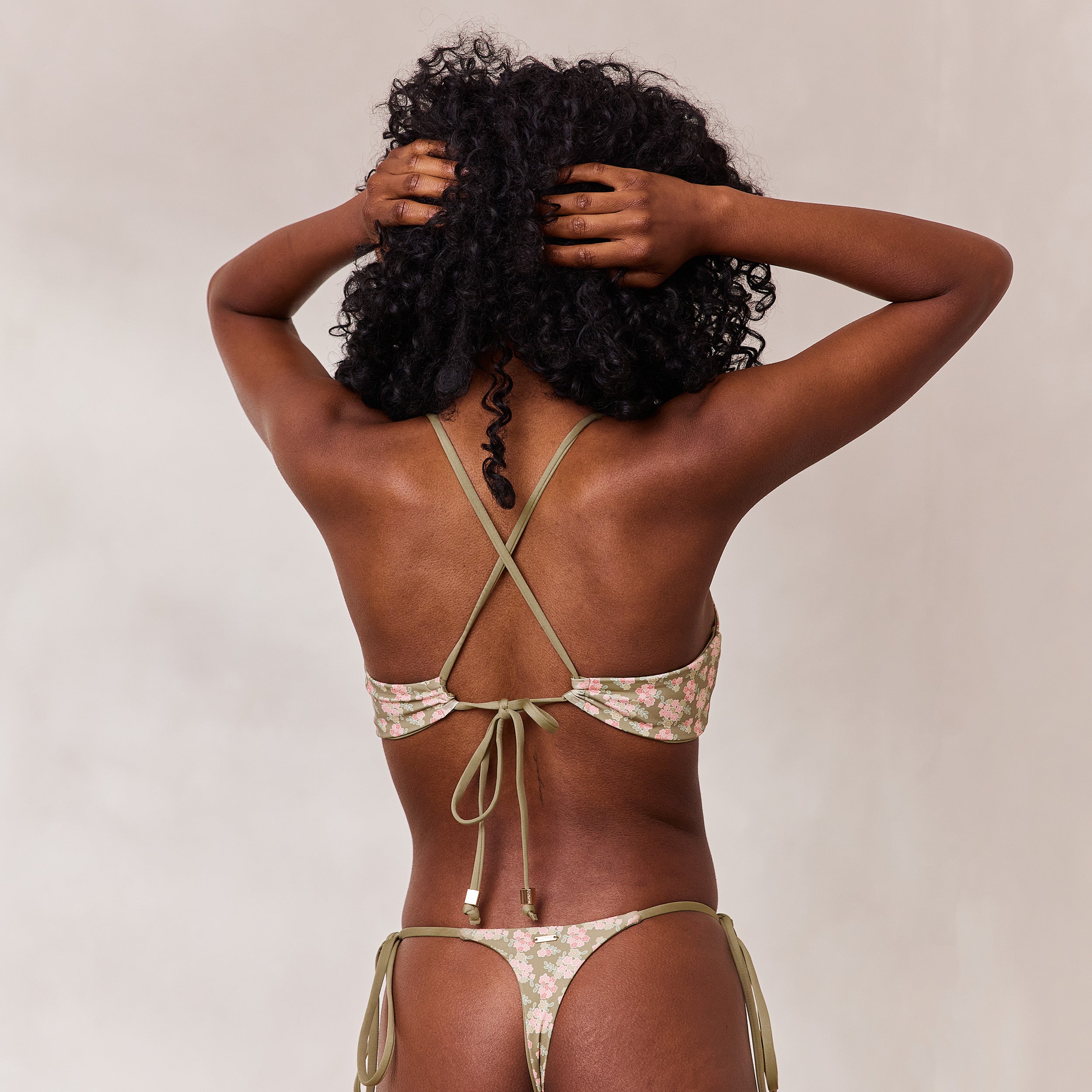 Vändbar Bralette Bikinitopp | Vändbar Bralette Bikinitopp - Grön/Blommig