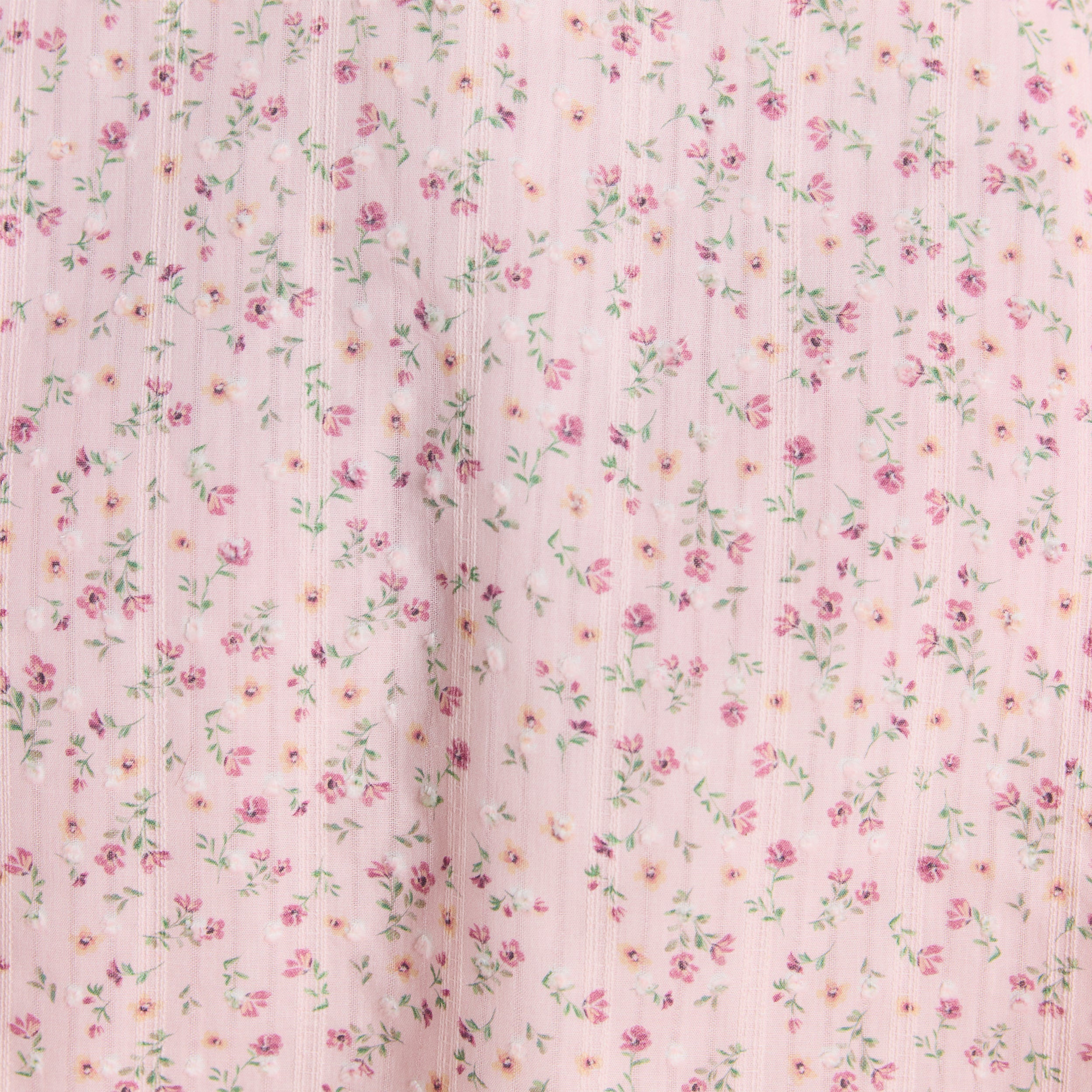 Miniklänning med veck och spets | Miniklänning med veck och spets - Blommig Rosa