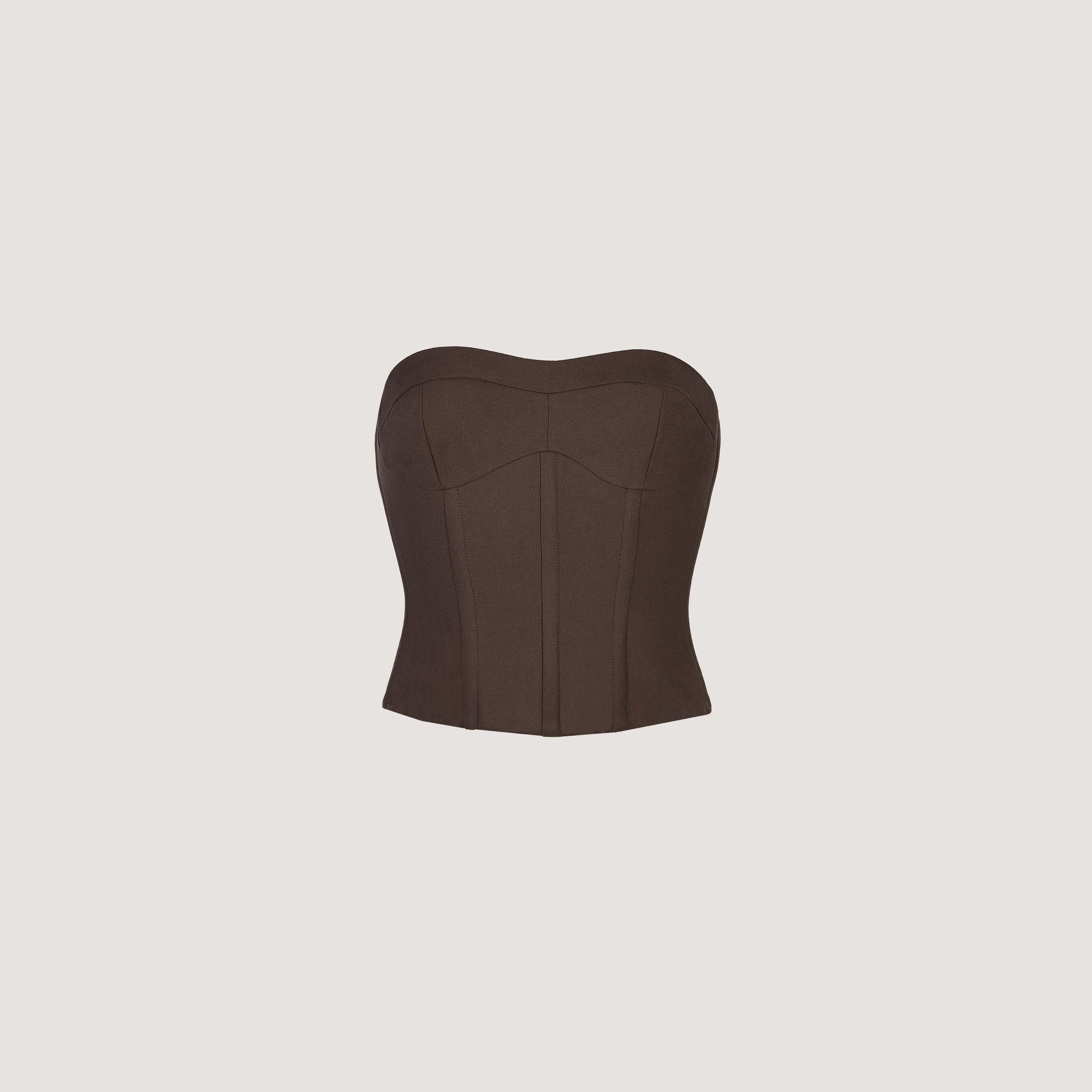 Bandeau Corset Top | Bandeau Corset Top - Mörkbrun