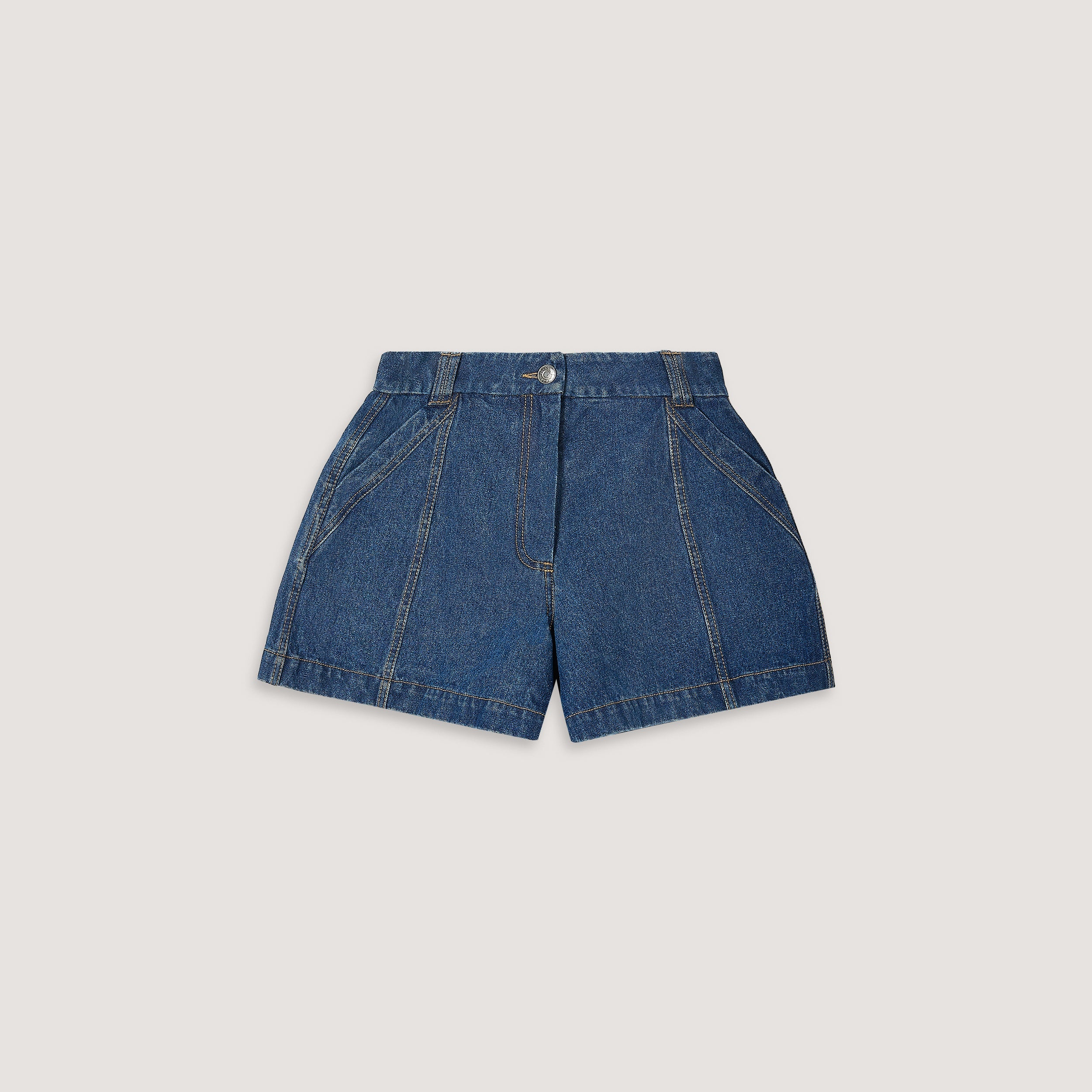 Wide-Hem Denimshorts | Wide-Hem Denimshorts - Blå