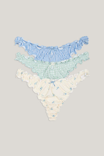 Bamboo Scrunchie Stringtrosor (3-pack) - Multi