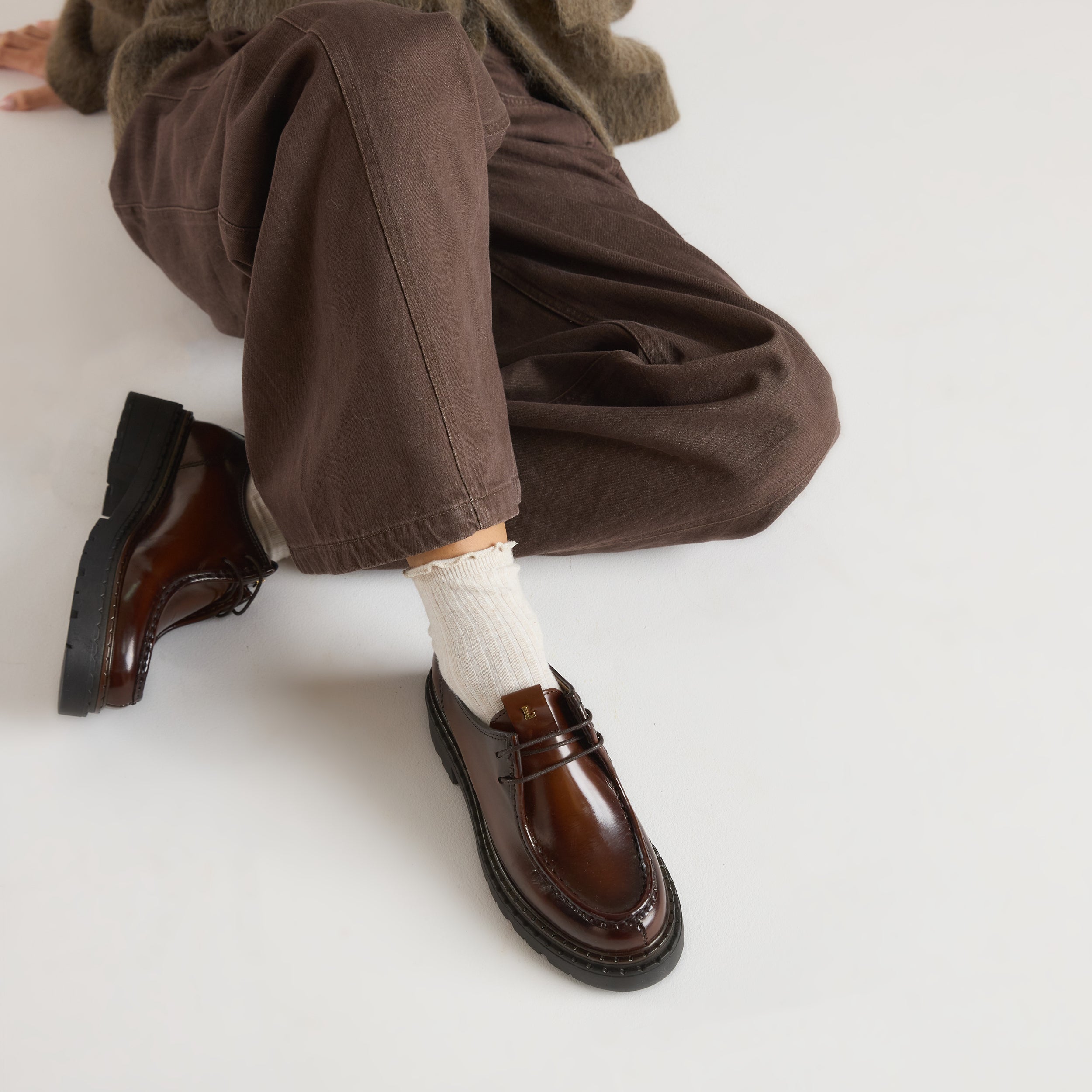 Etta Snörade Chunky Loafers | Etta Snörade Chunky Loafers - Tan