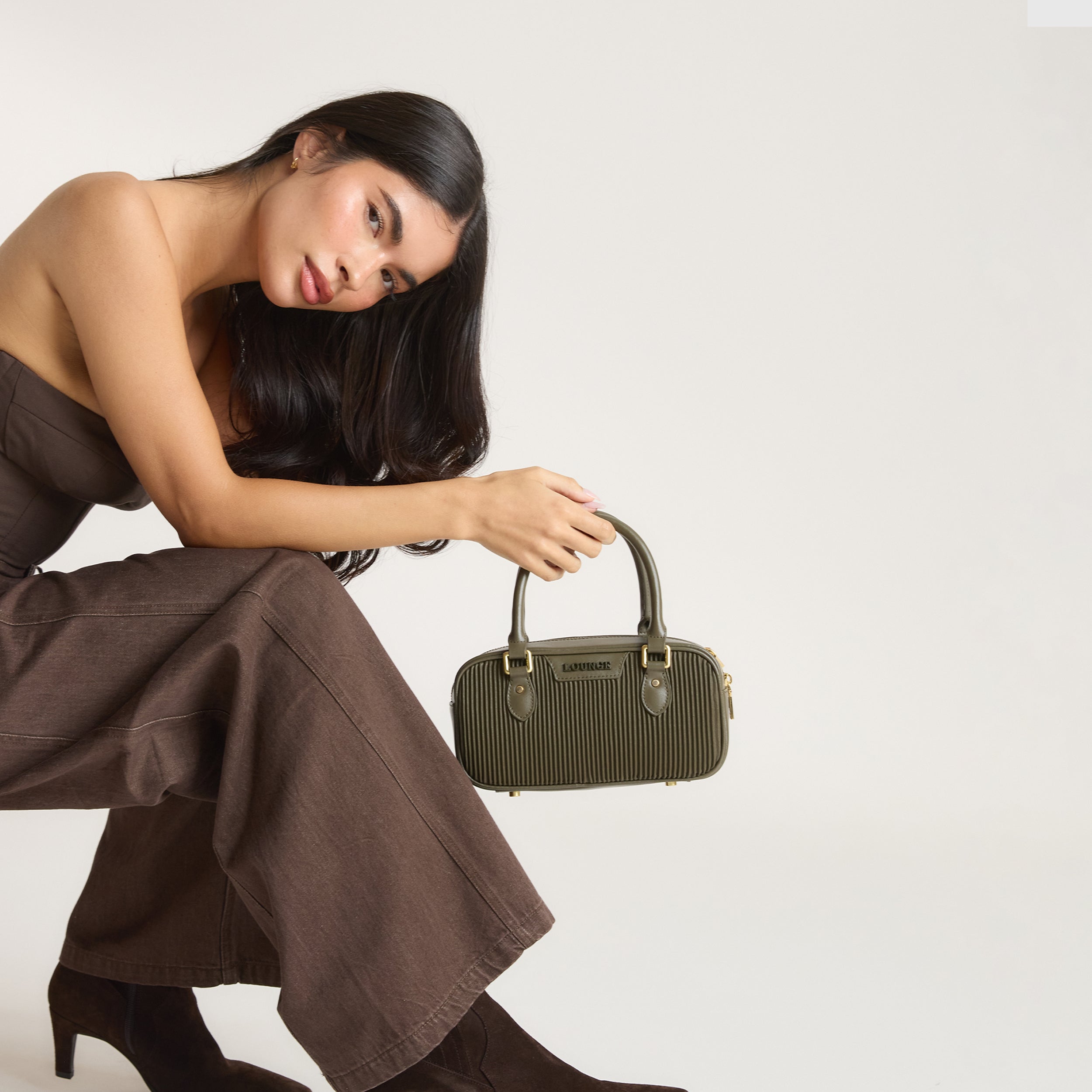 Annika Bowling Bag | Annika Bowling Bag - Olivgrön