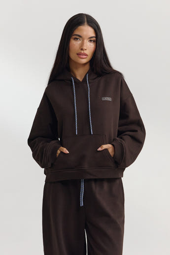 Oversized Huvtröja - Mörk Choklad alternate