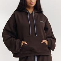 Oversized Huvtröja - Mörk Choklad