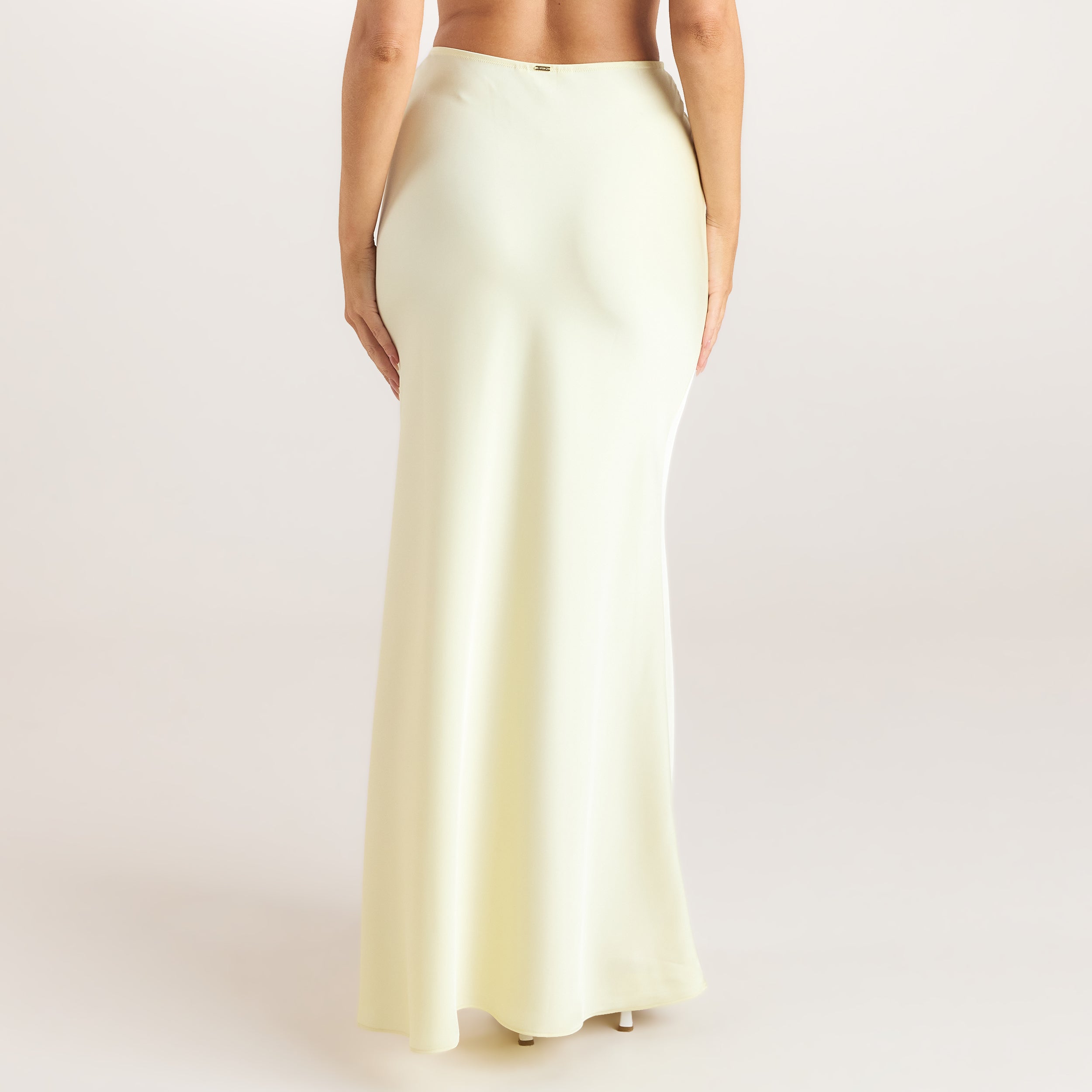 Satin Fitted Maxikjol | Satin Fitted Maxikjol - Citrongul
